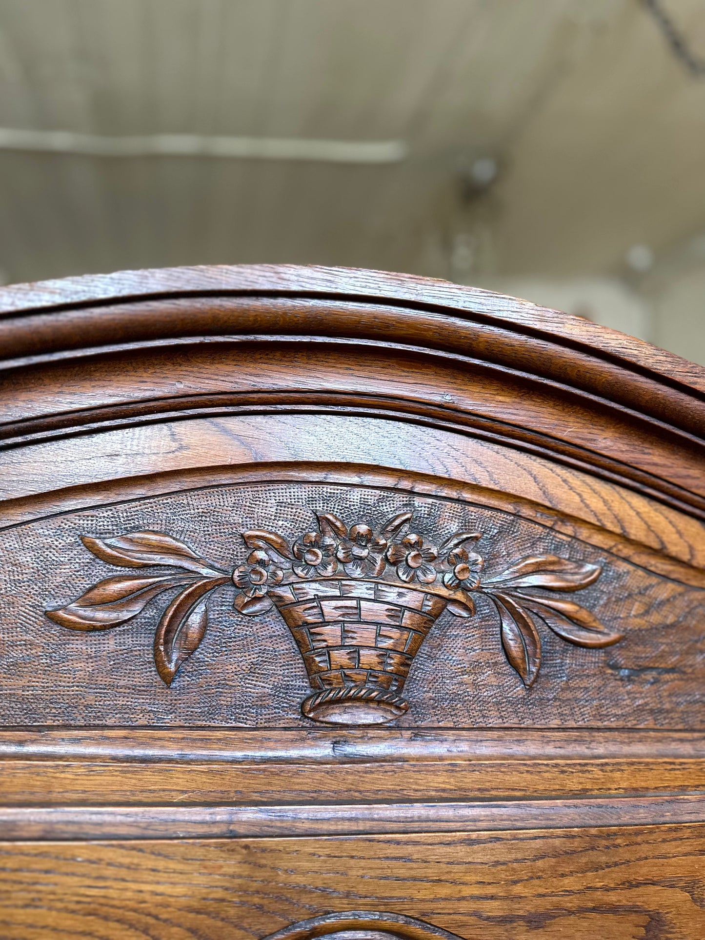 Antique French Oak Farmhouse Vitrine