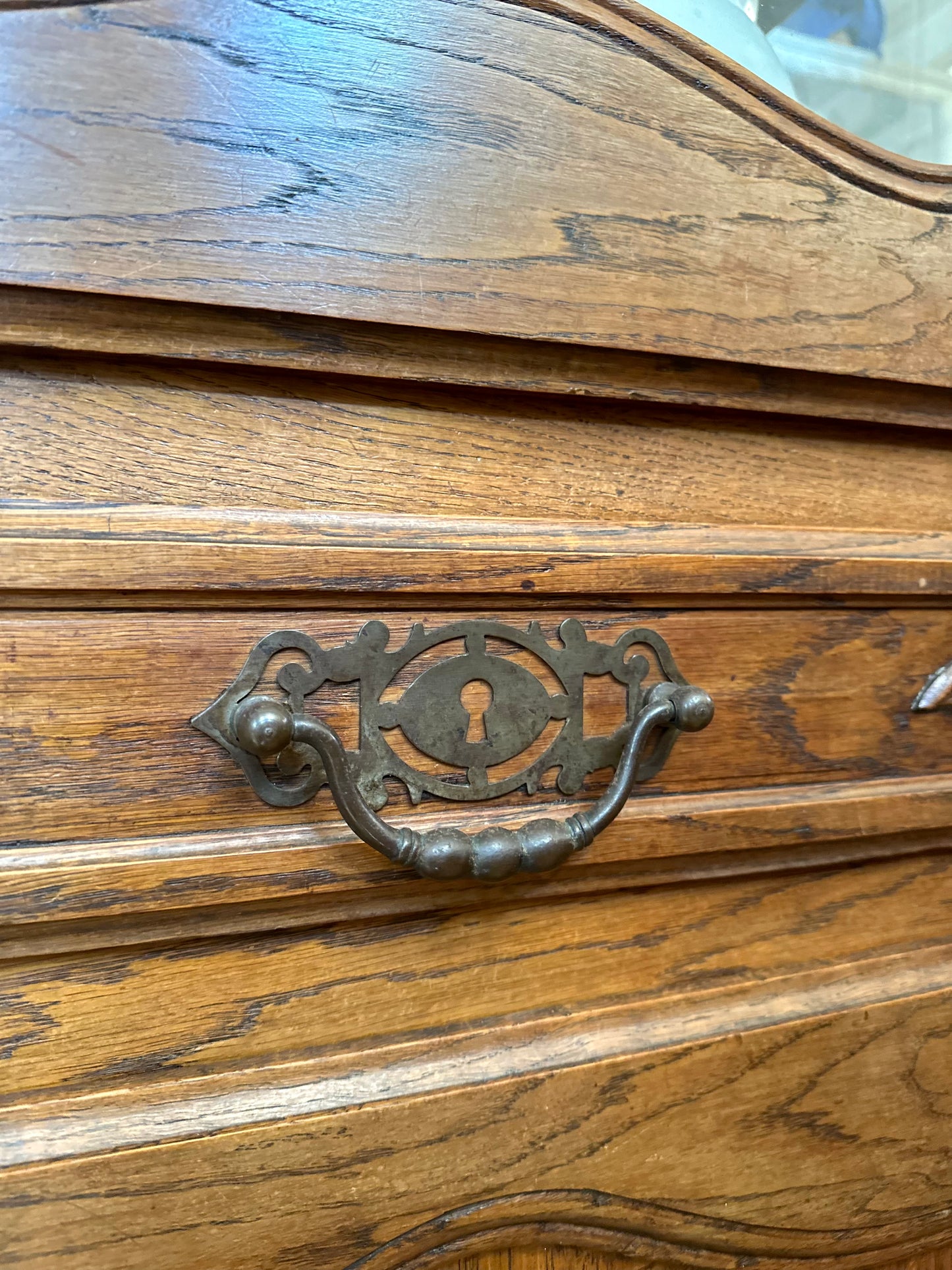Antique French Oak Farmhouse Vitrine