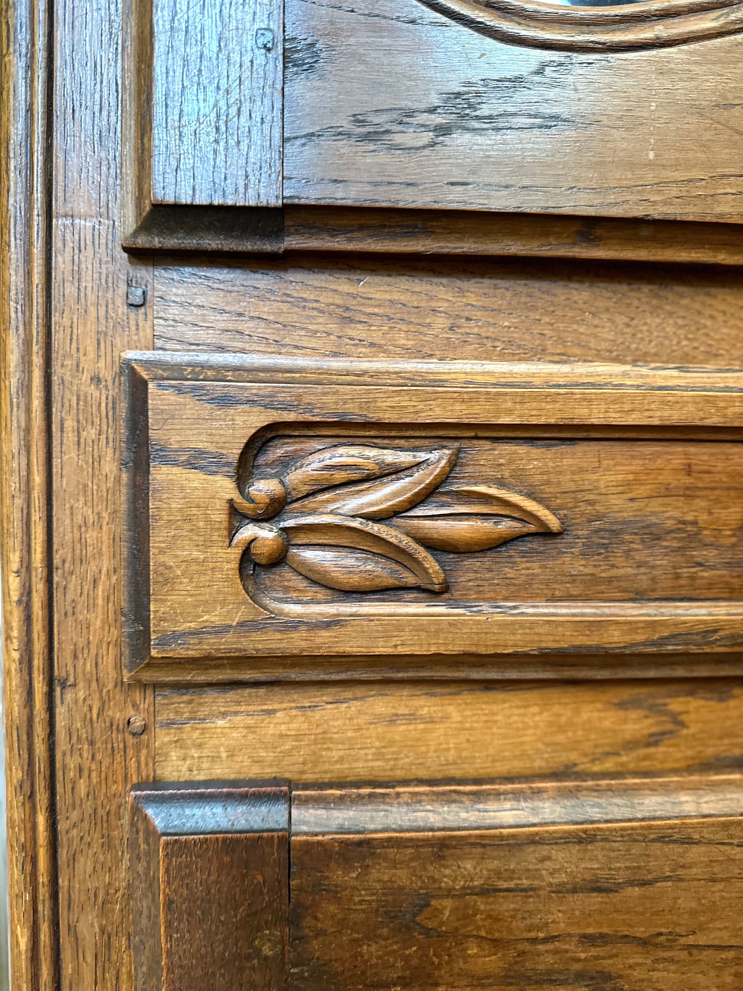 Antique French Oak Farmhouse Vitrine