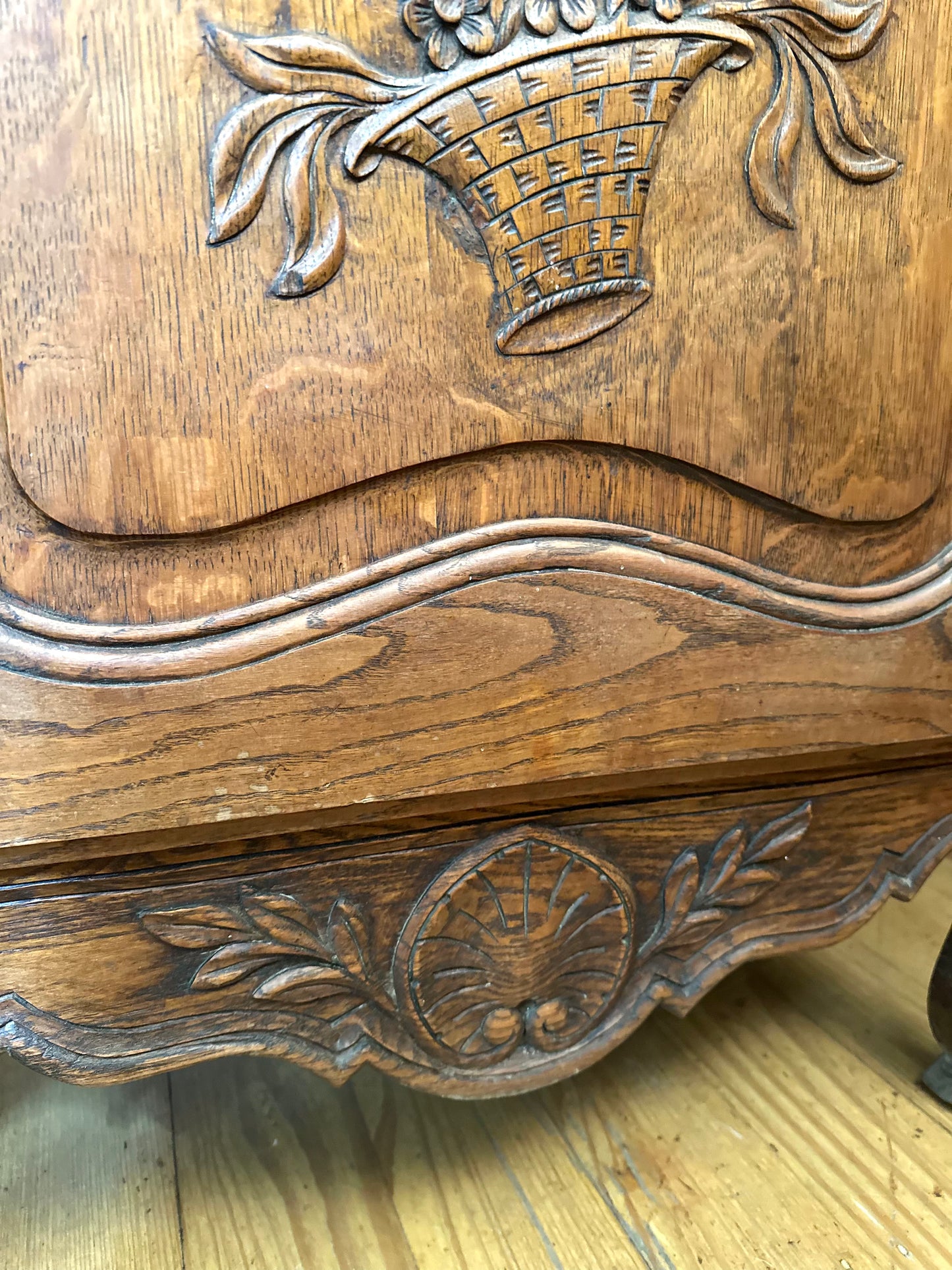 Antique French Oak Farmhouse Vitrine