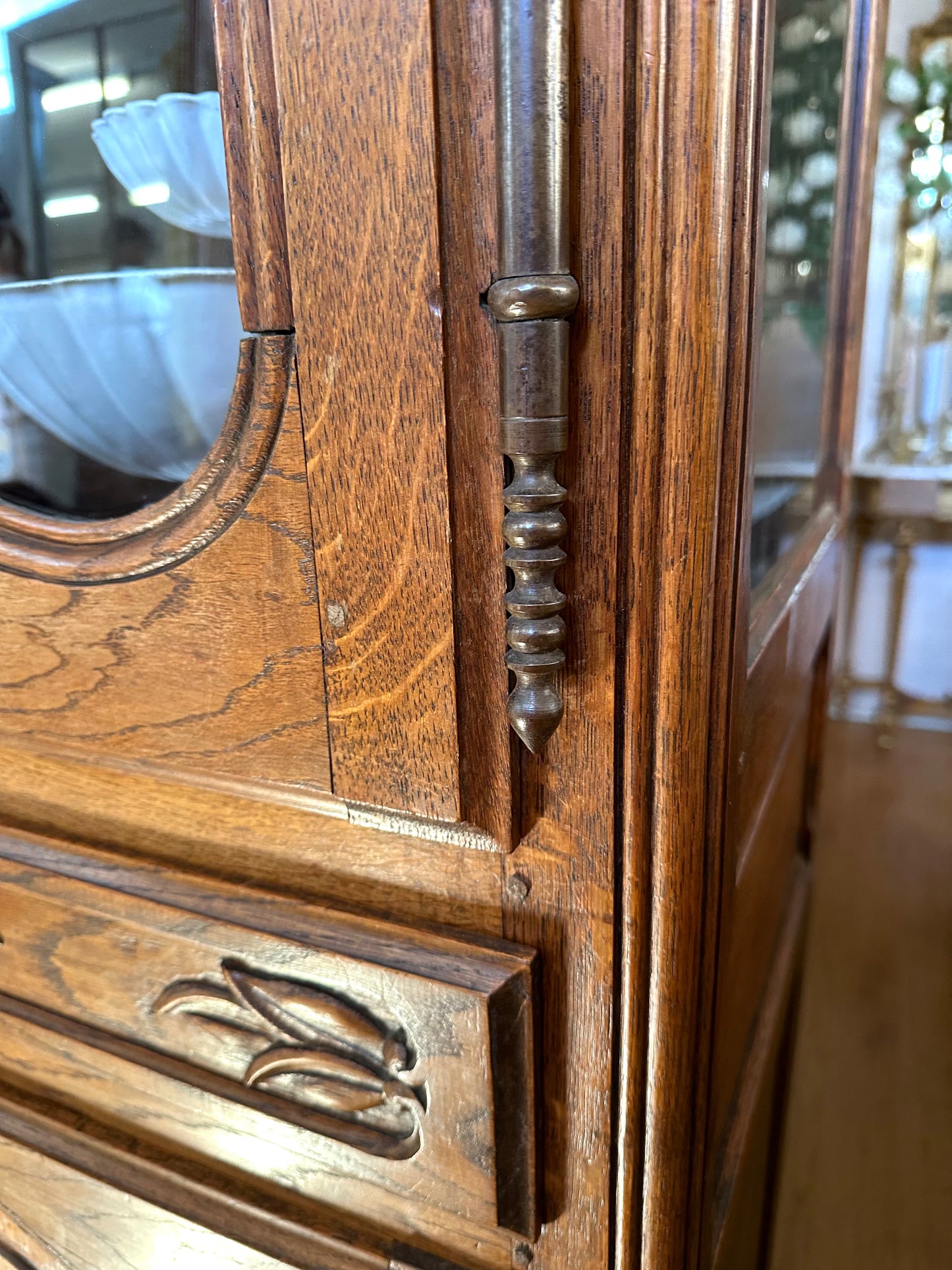 Antique French Oak Farmhouse Vitrine