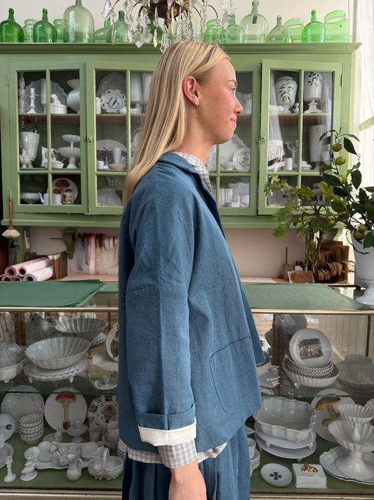 Runaway Bicycle Boxy Jacket - Blue