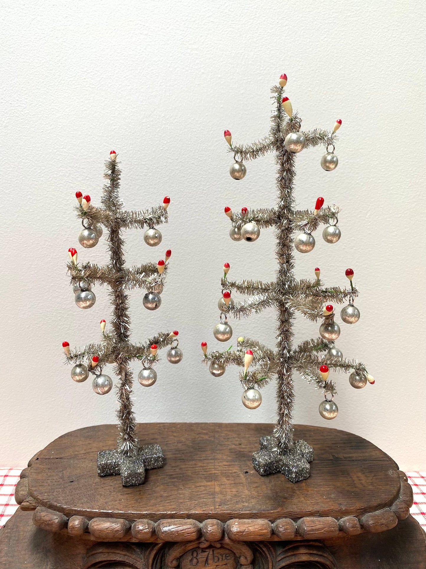 Silver Tinsel Trees - Nostalgic German Christmas Ornaments