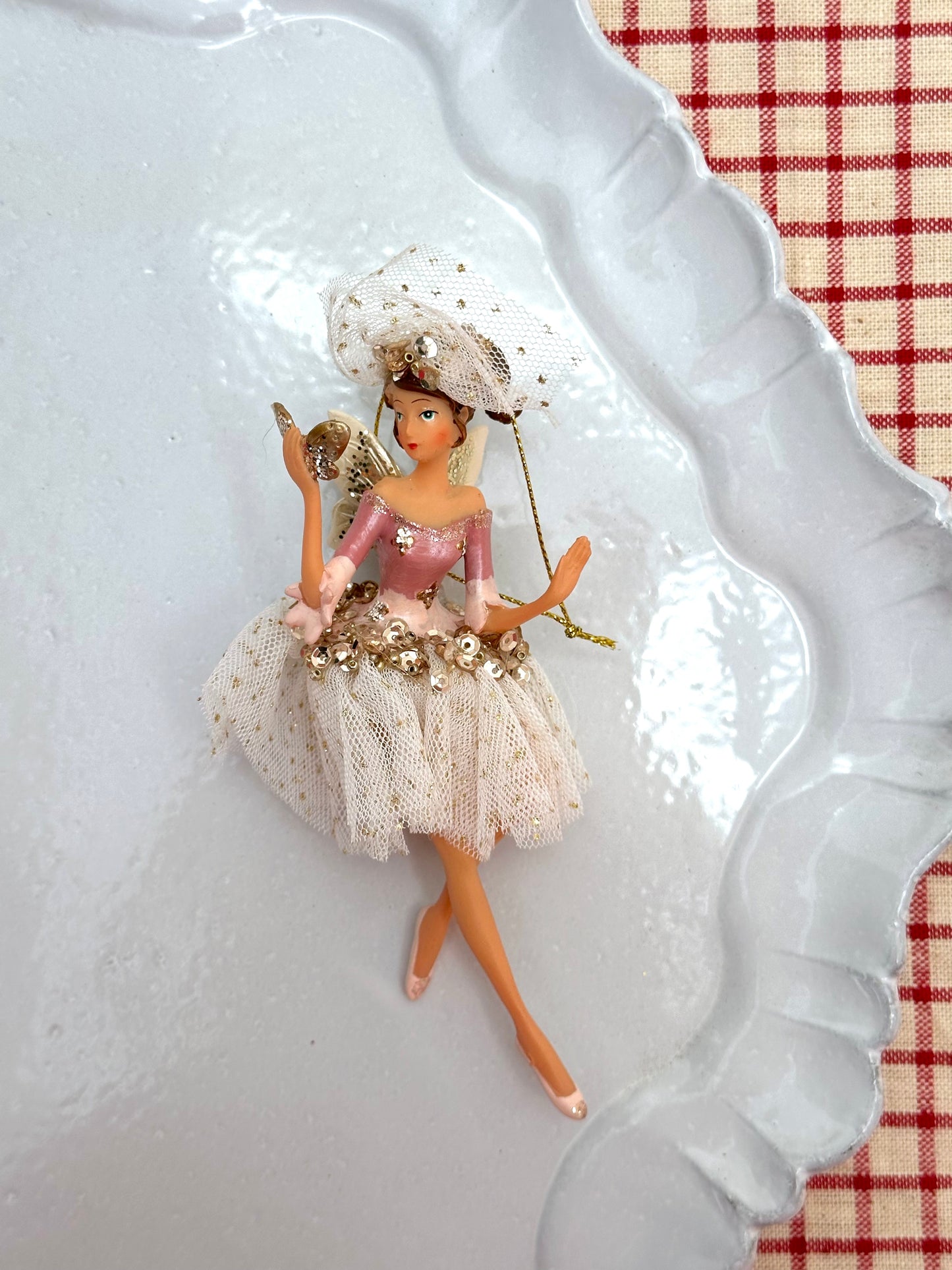 Pink Fairy Ballerina With Veil - Christmas Ornament Sets