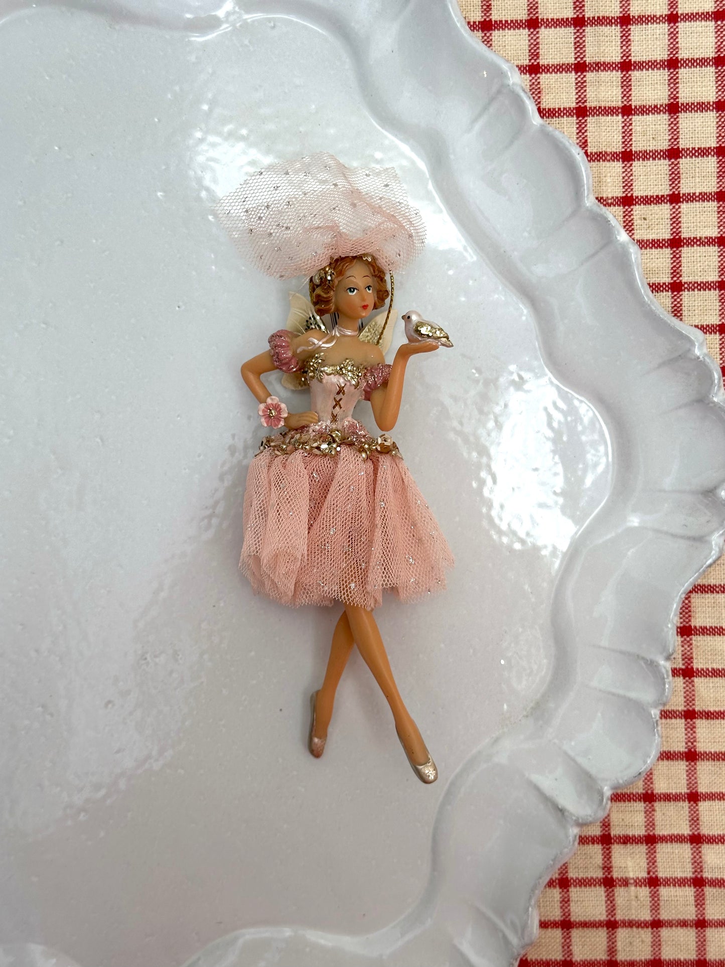 Pink Fairy Ballerina With Veil - Christmas Ornament Sets