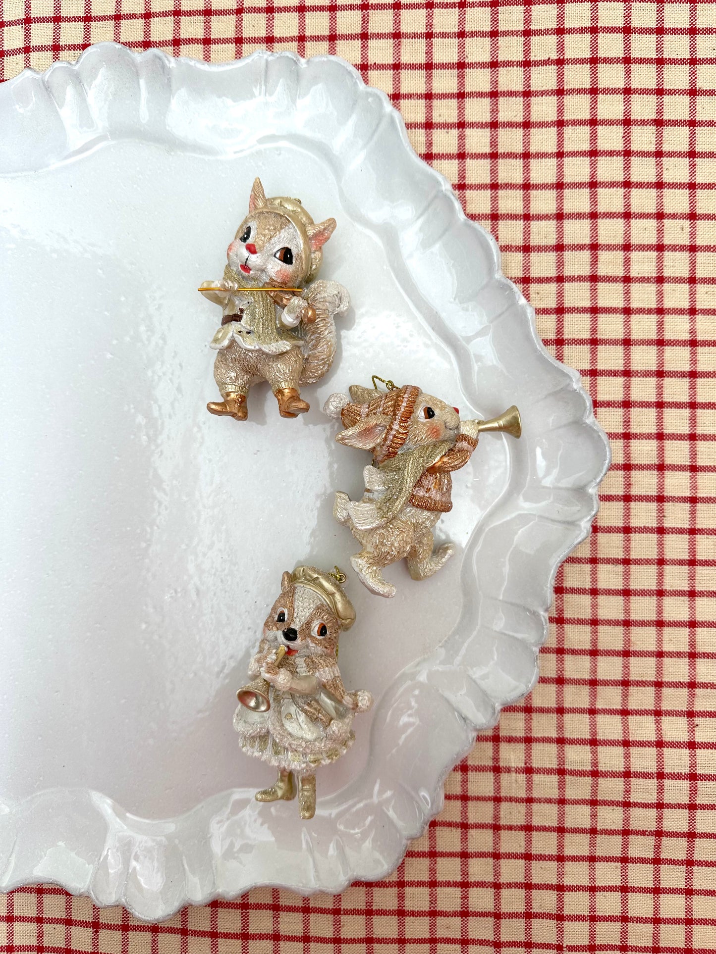 Gold Musical Animals - Christmas Ornament Sets