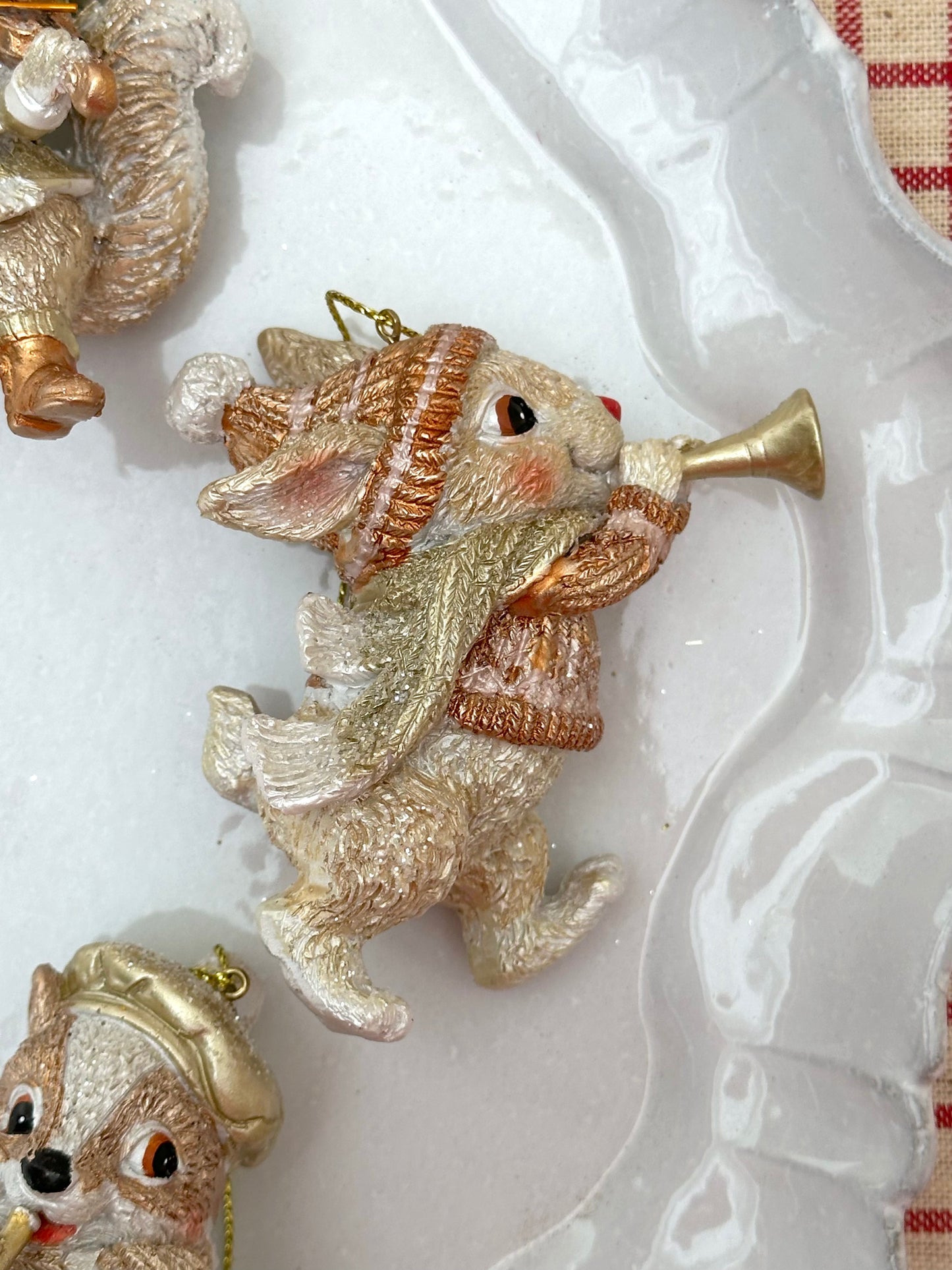 Gold Musical Animals - Christmas Ornament Sets
