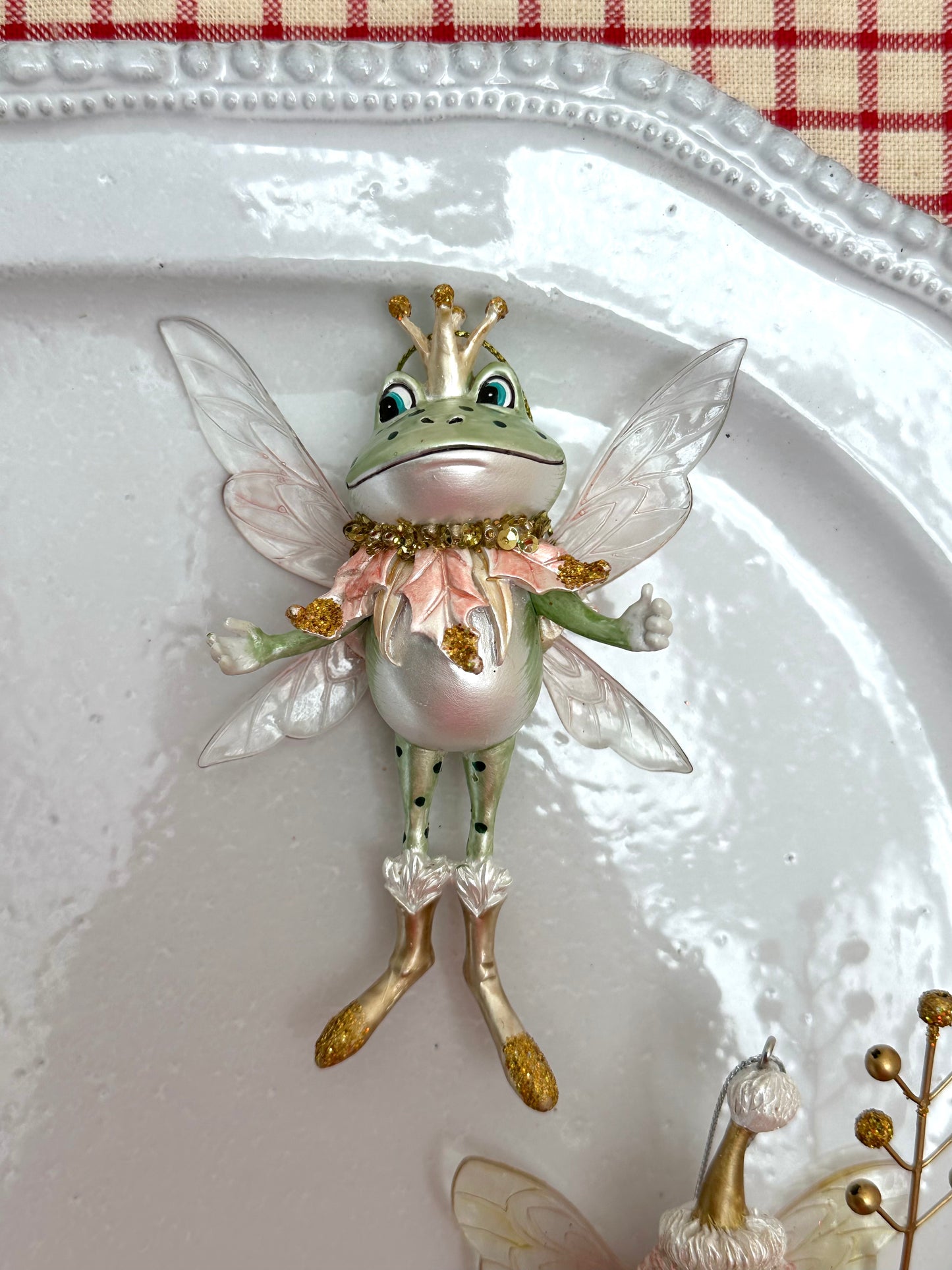 Frog And Hedgehog With Wings - Christmas Ornament Sets