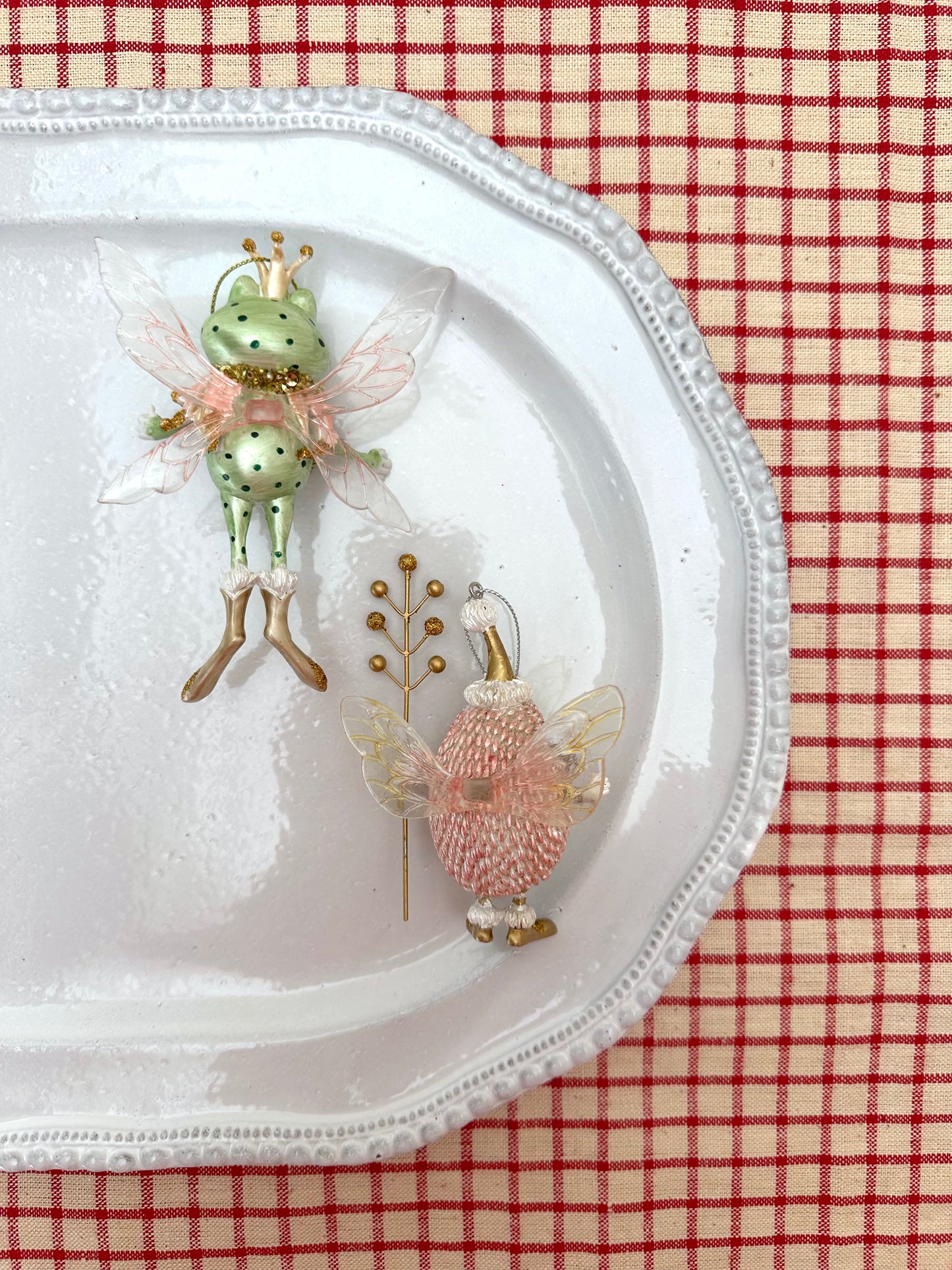 Frog And Hedgehog With Wings - Christmas Ornament Sets
