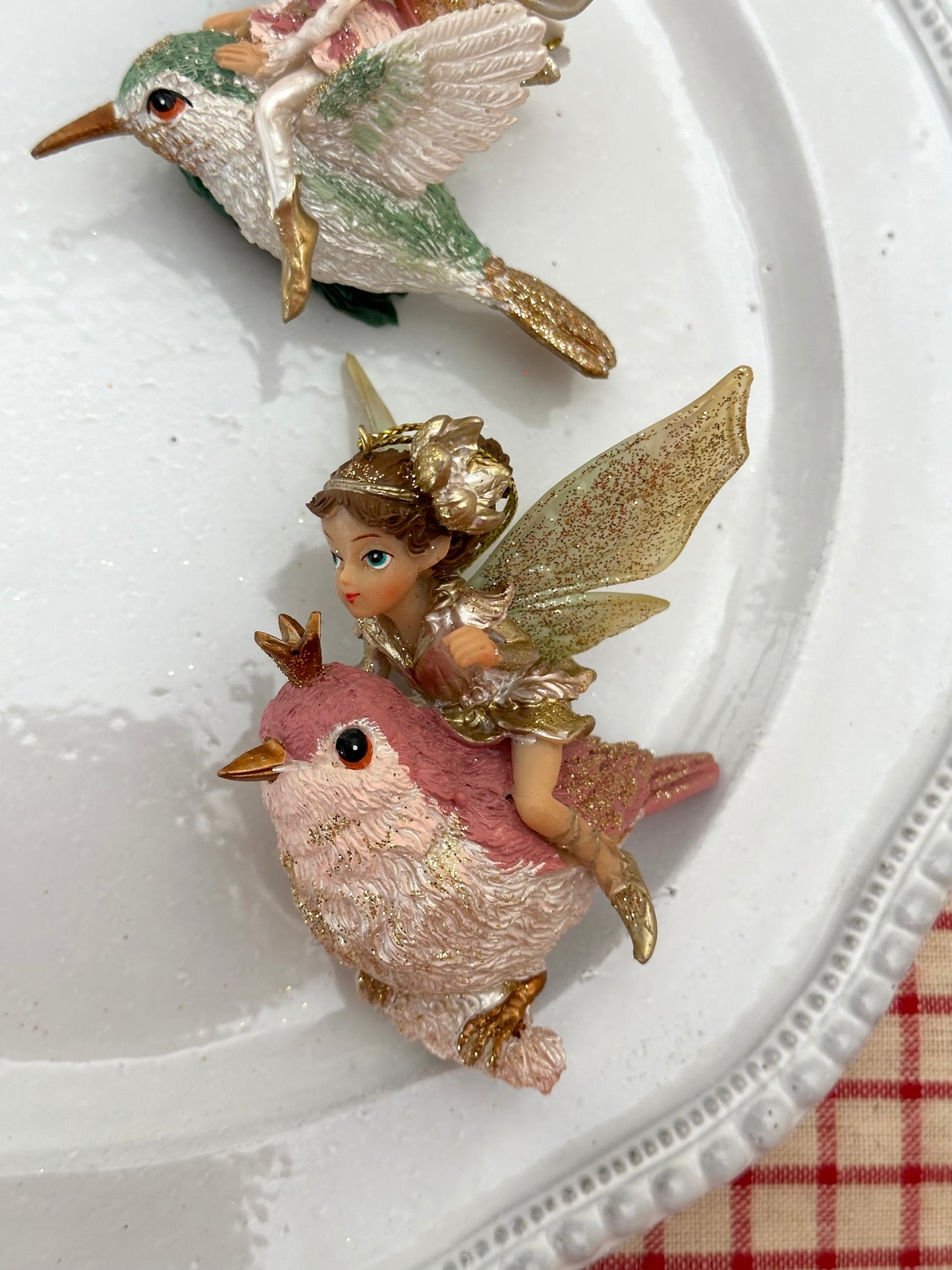 Pastel Fairy Bird Riders - Christmas Ornament Sets