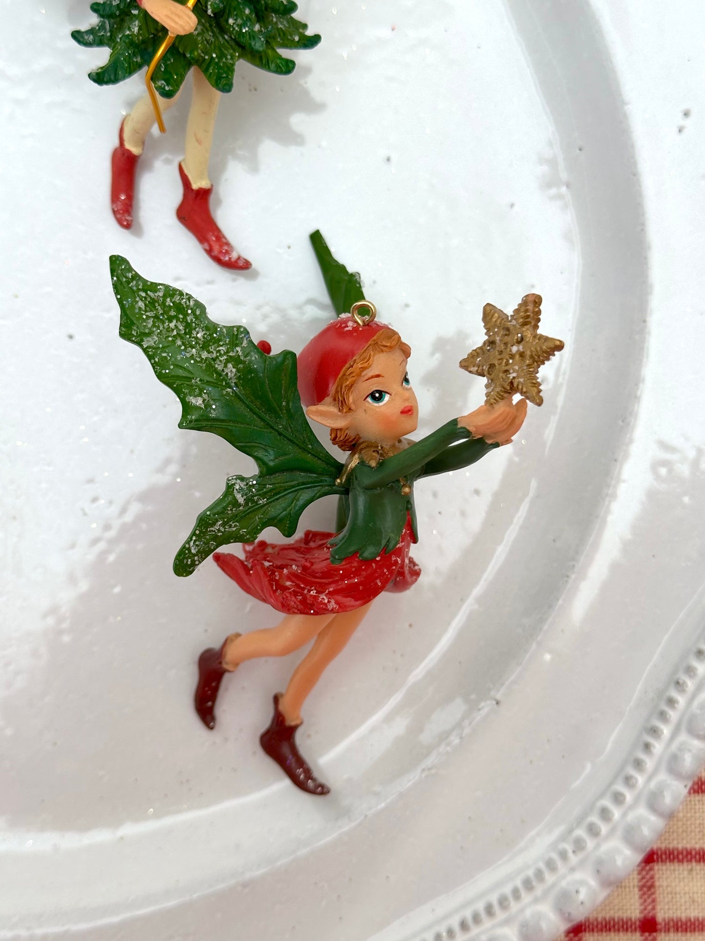 Red and Green Christmas Elves - Christmas Ornament Sets