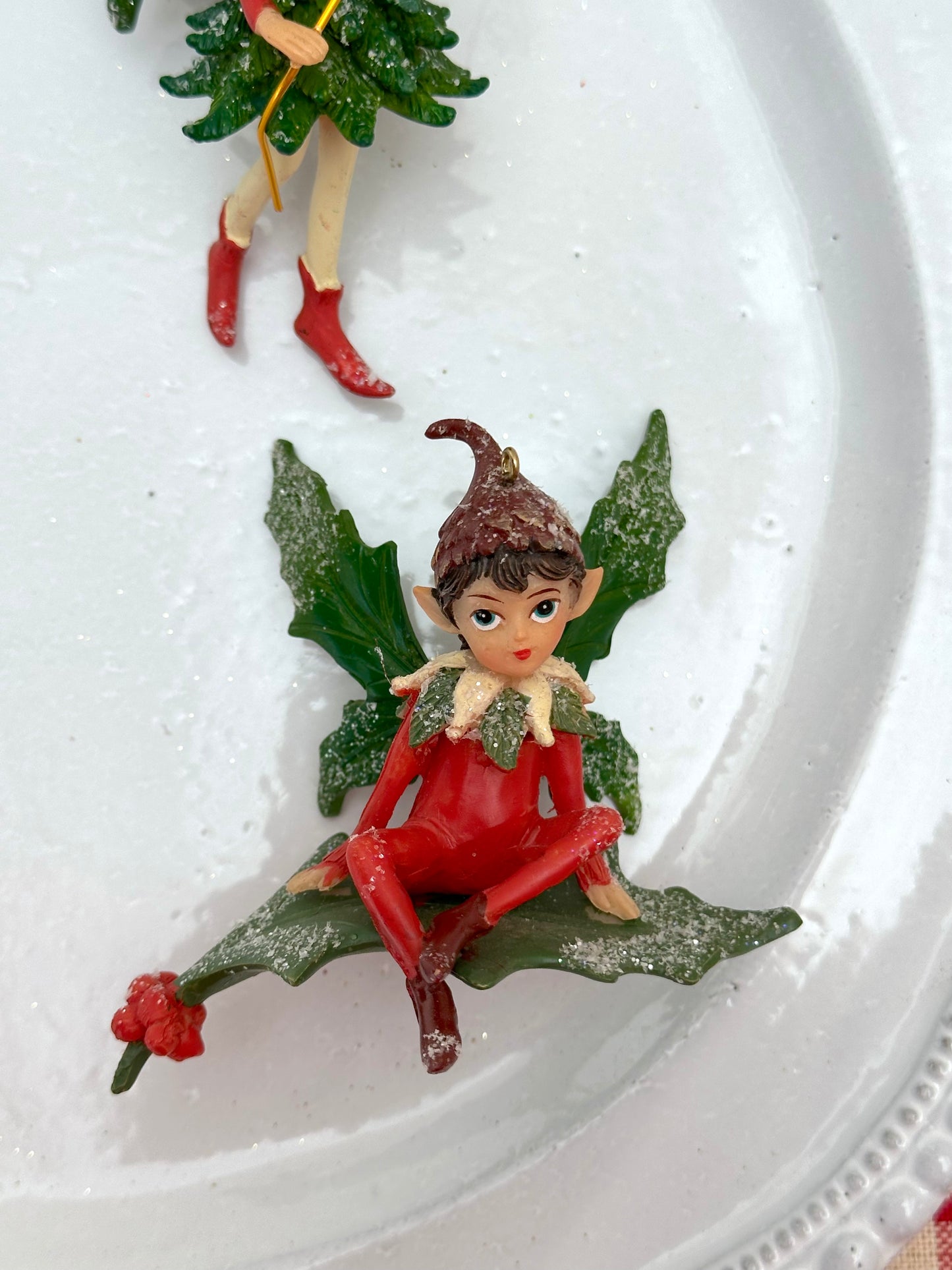Red and Green Christmas Elves - Christmas Ornament Sets