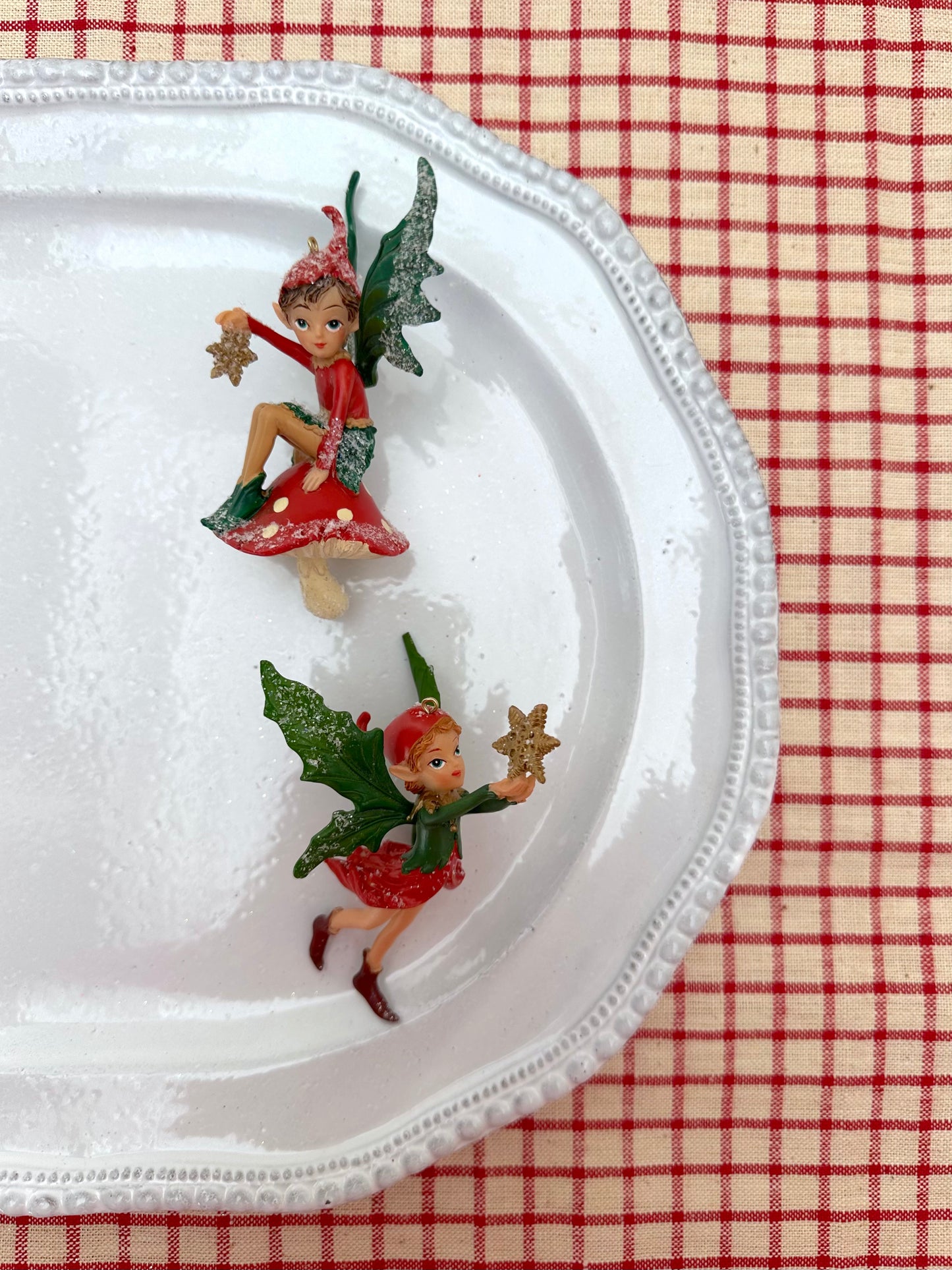 Red and Green Christmas Elves - Christmas Ornament Sets