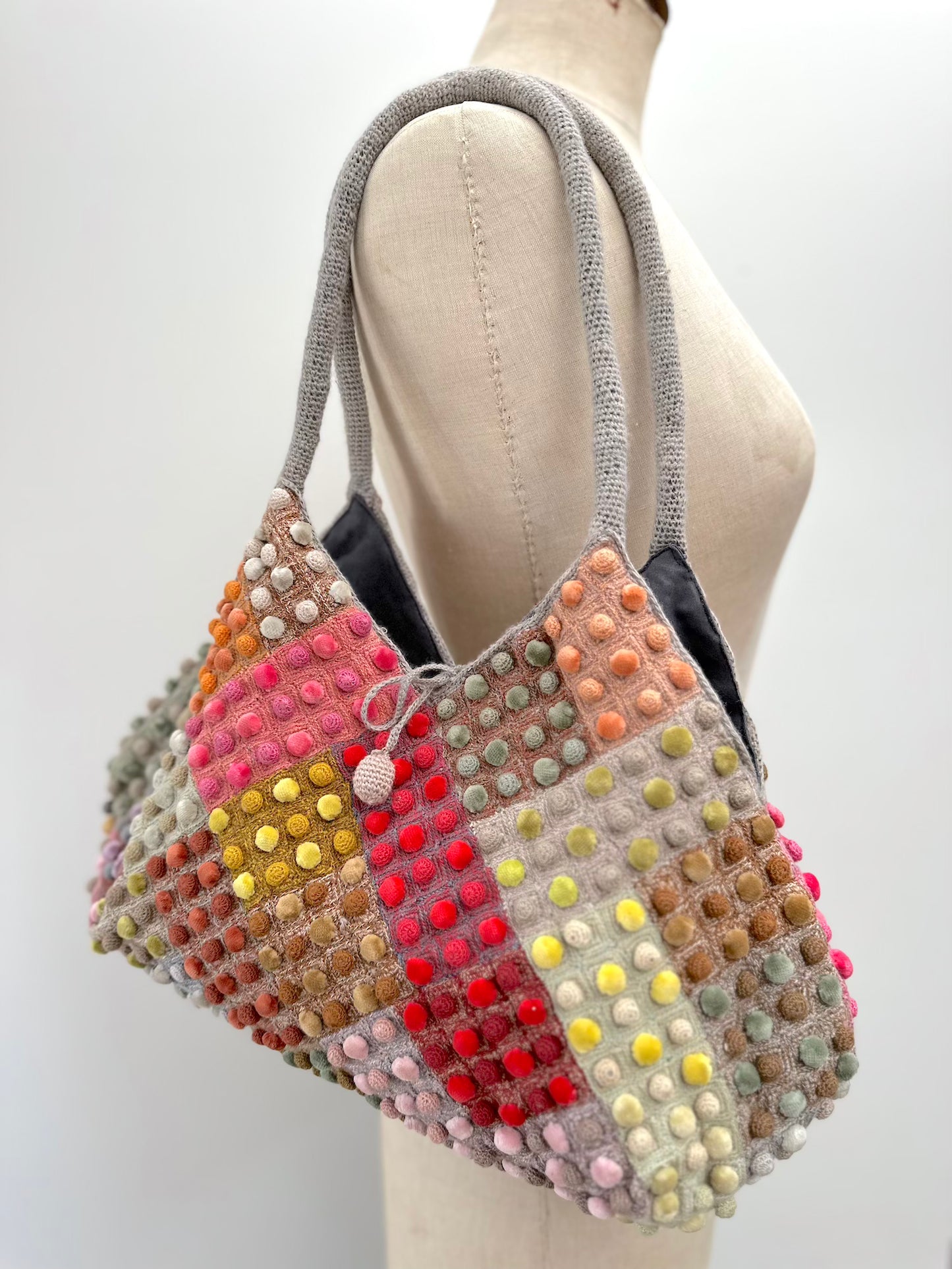Sophie Digard Medium Crochet Bag With Small Velvet Bobbles