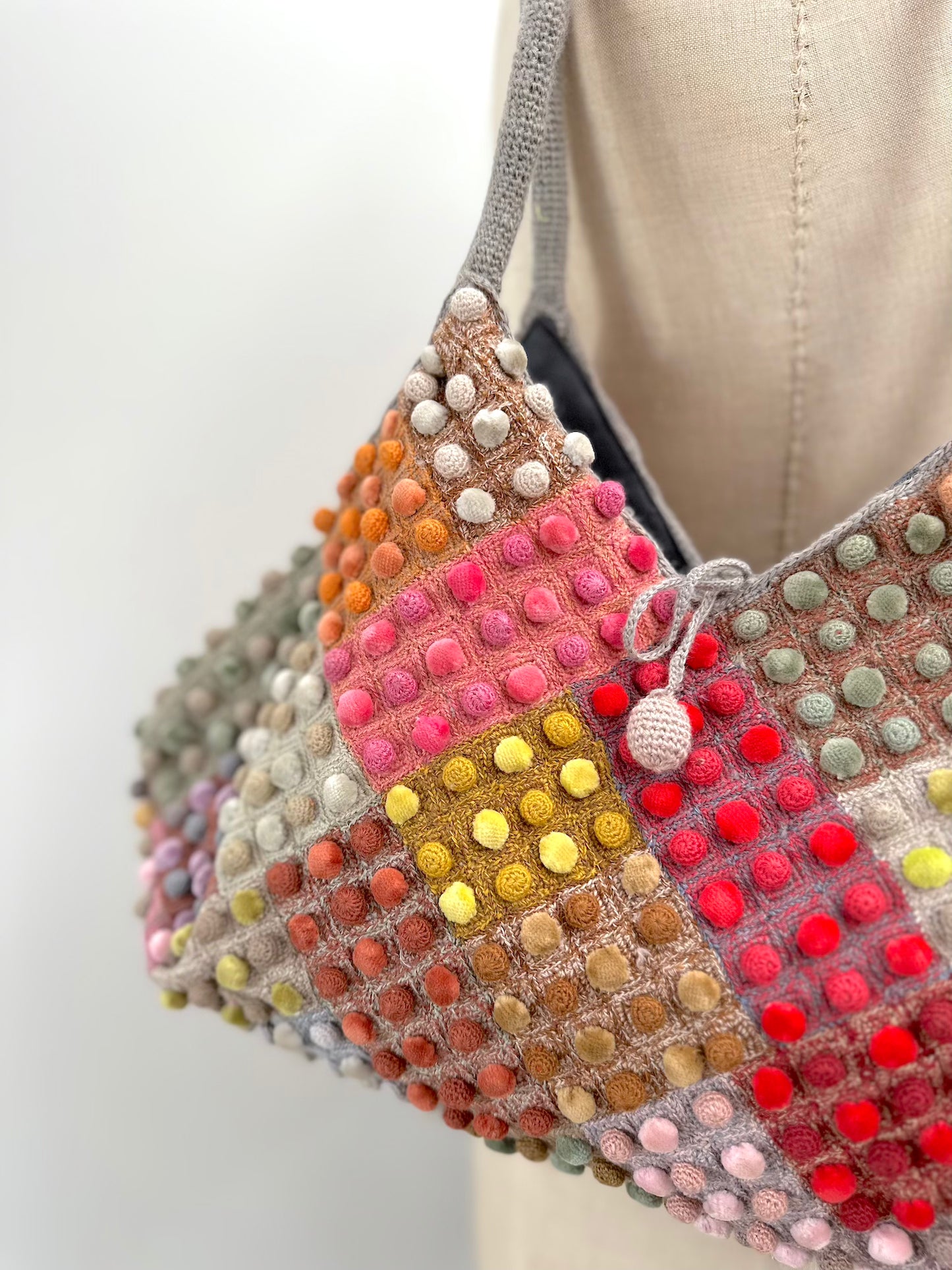 Sophie Digard Medium Crochet Bag With Small Velvet Bobbles