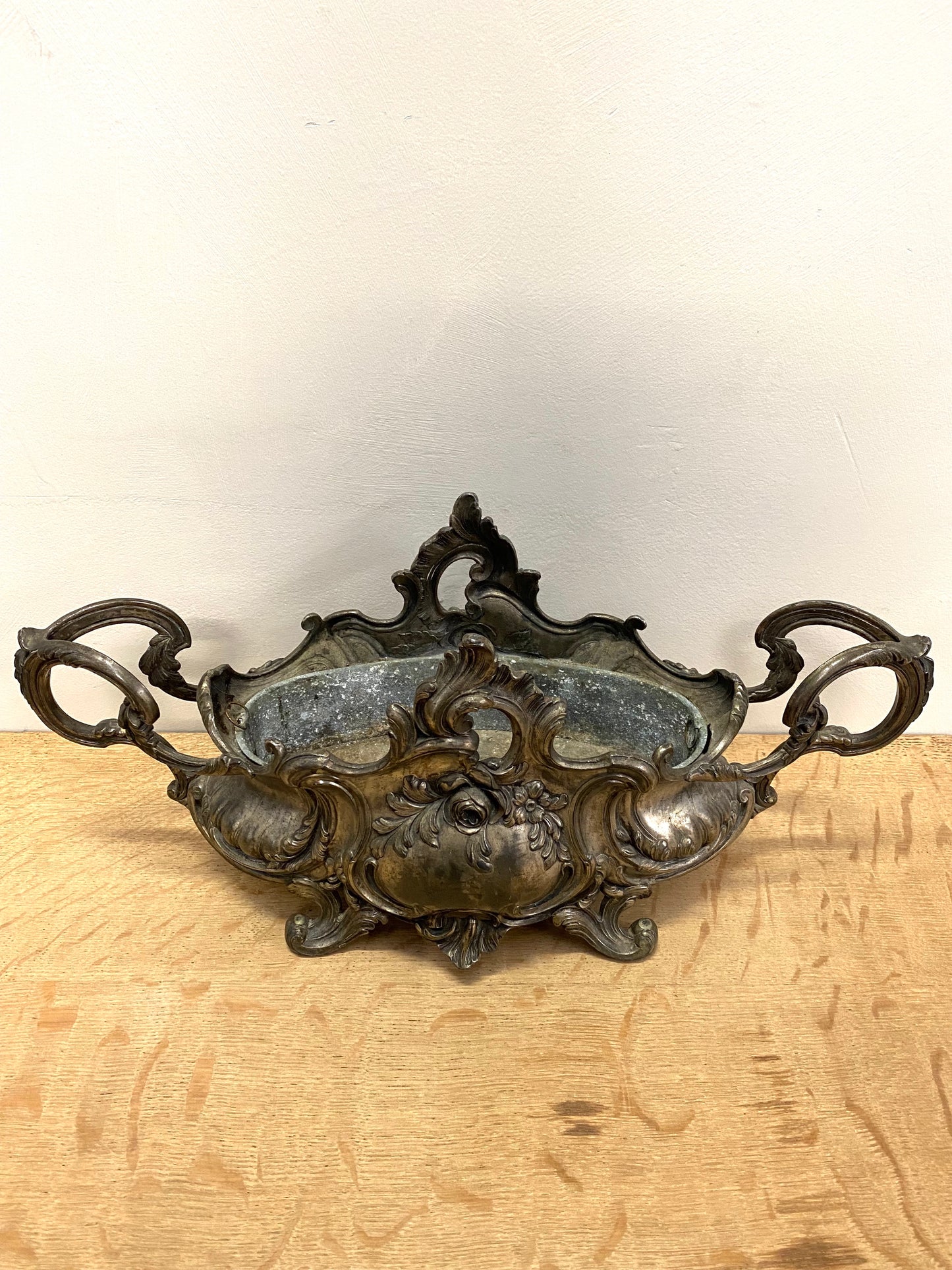 Antique French Silver Plated Jardinere - Large Rose