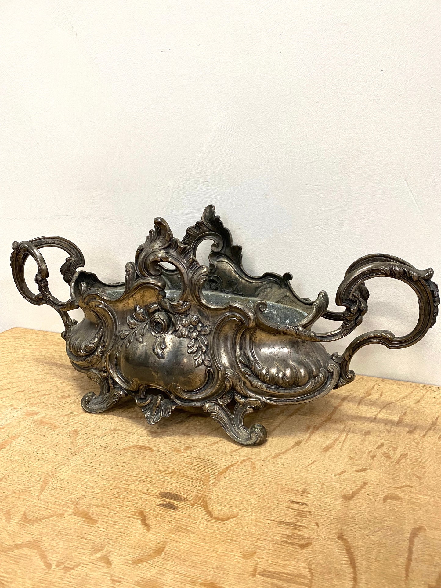 Antique French Silver Plated Jardinere - Large Rose