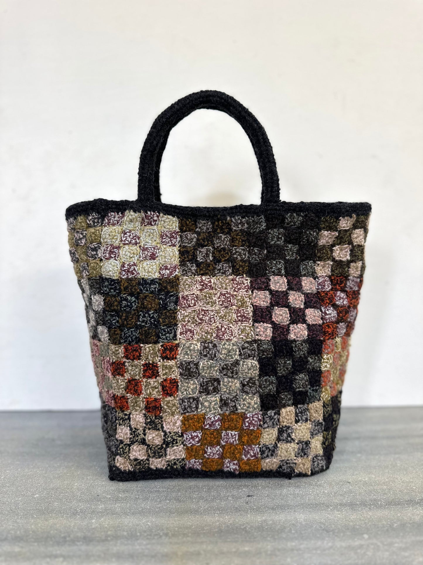 Sophie Digard Small Wool Crochet Checkerboard Bag