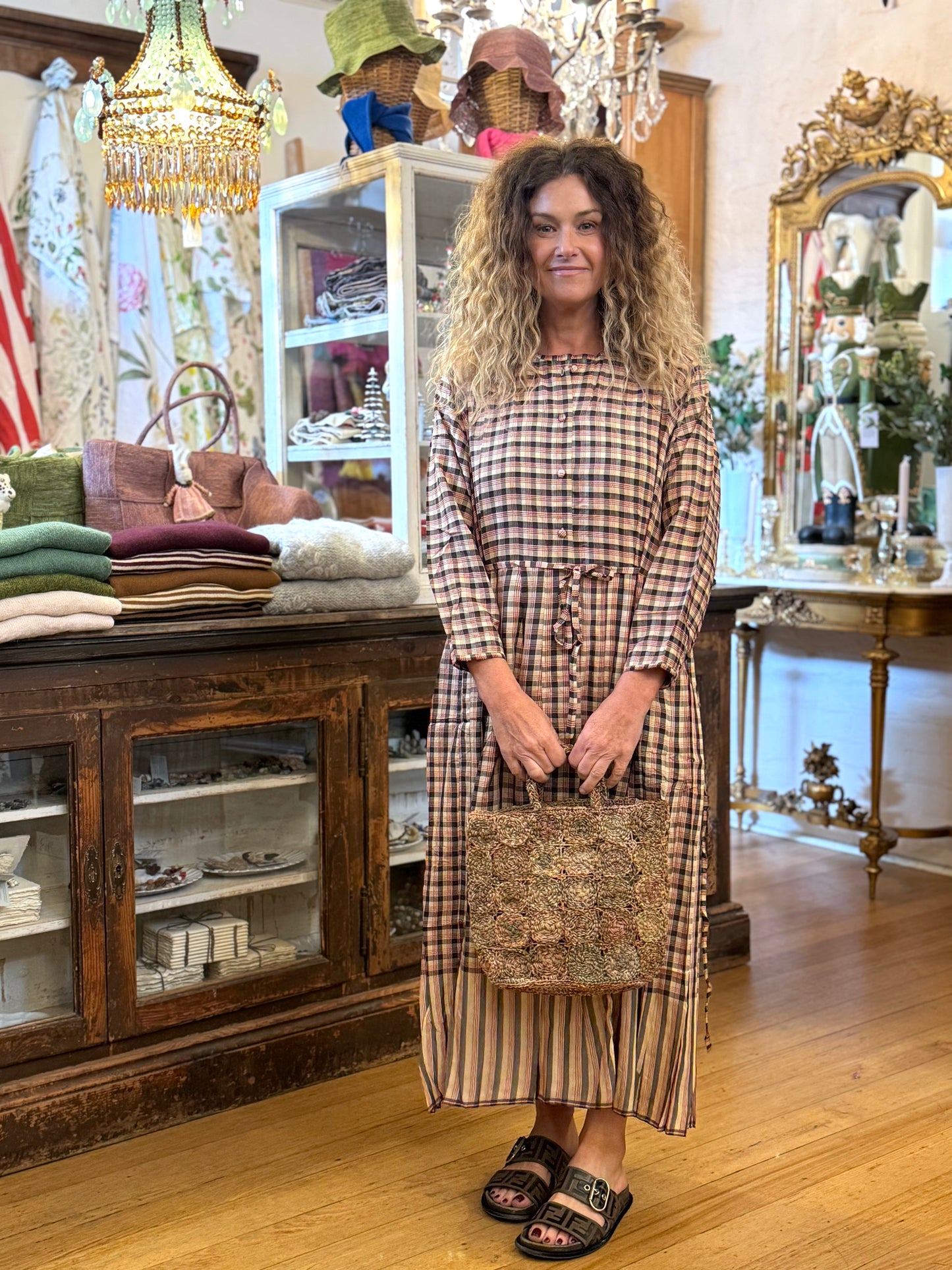 Runaway Bicycle Red Check Dress With Tie Waistband