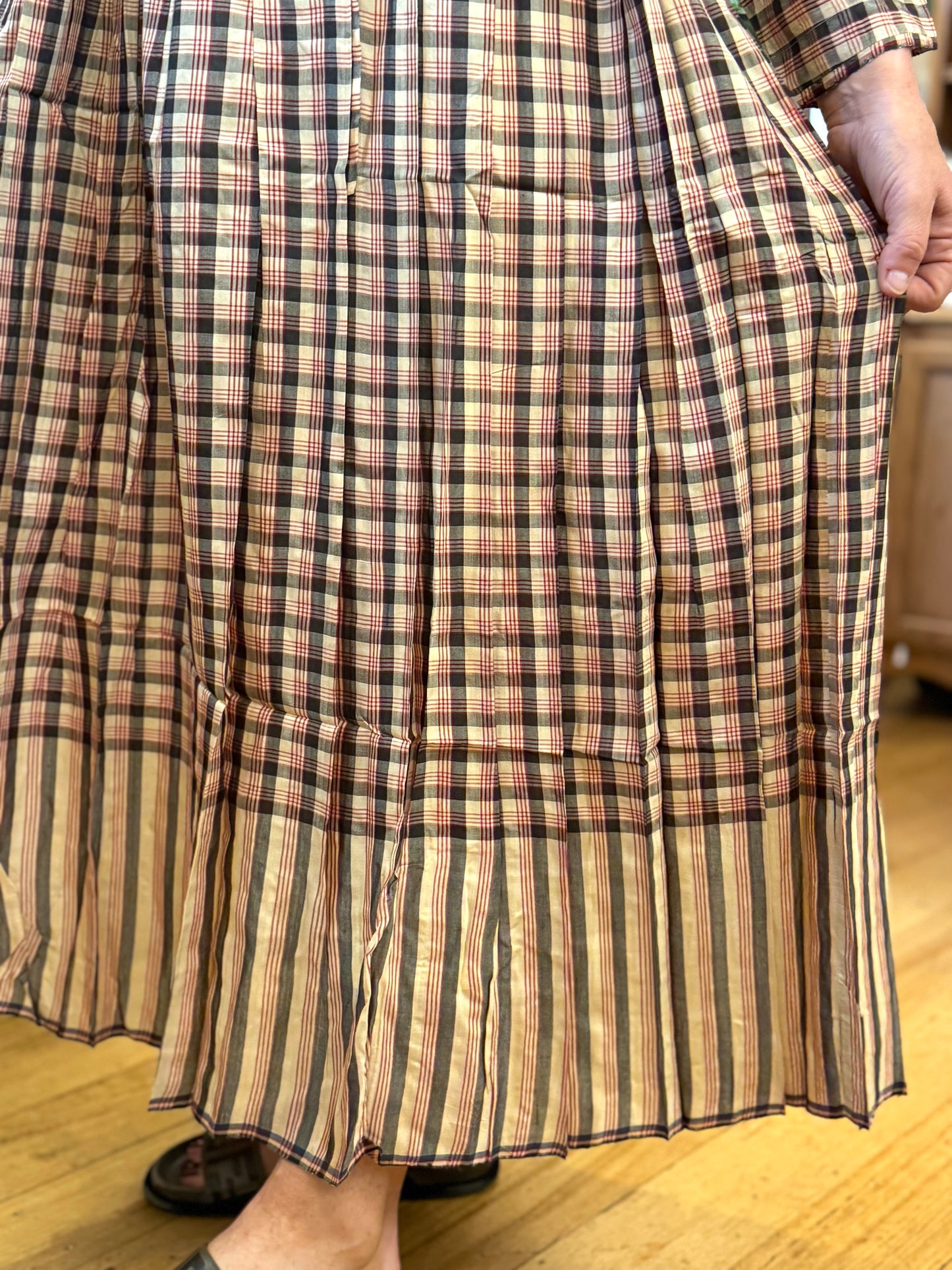 Runaway Bicycle Red Check Dress With Tie Waistband