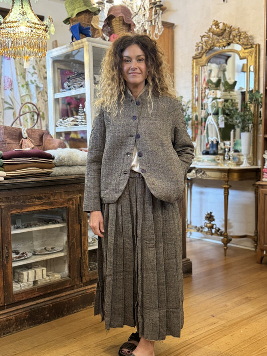 Runaway Bicycle Grey Herringbone Wool Jacket