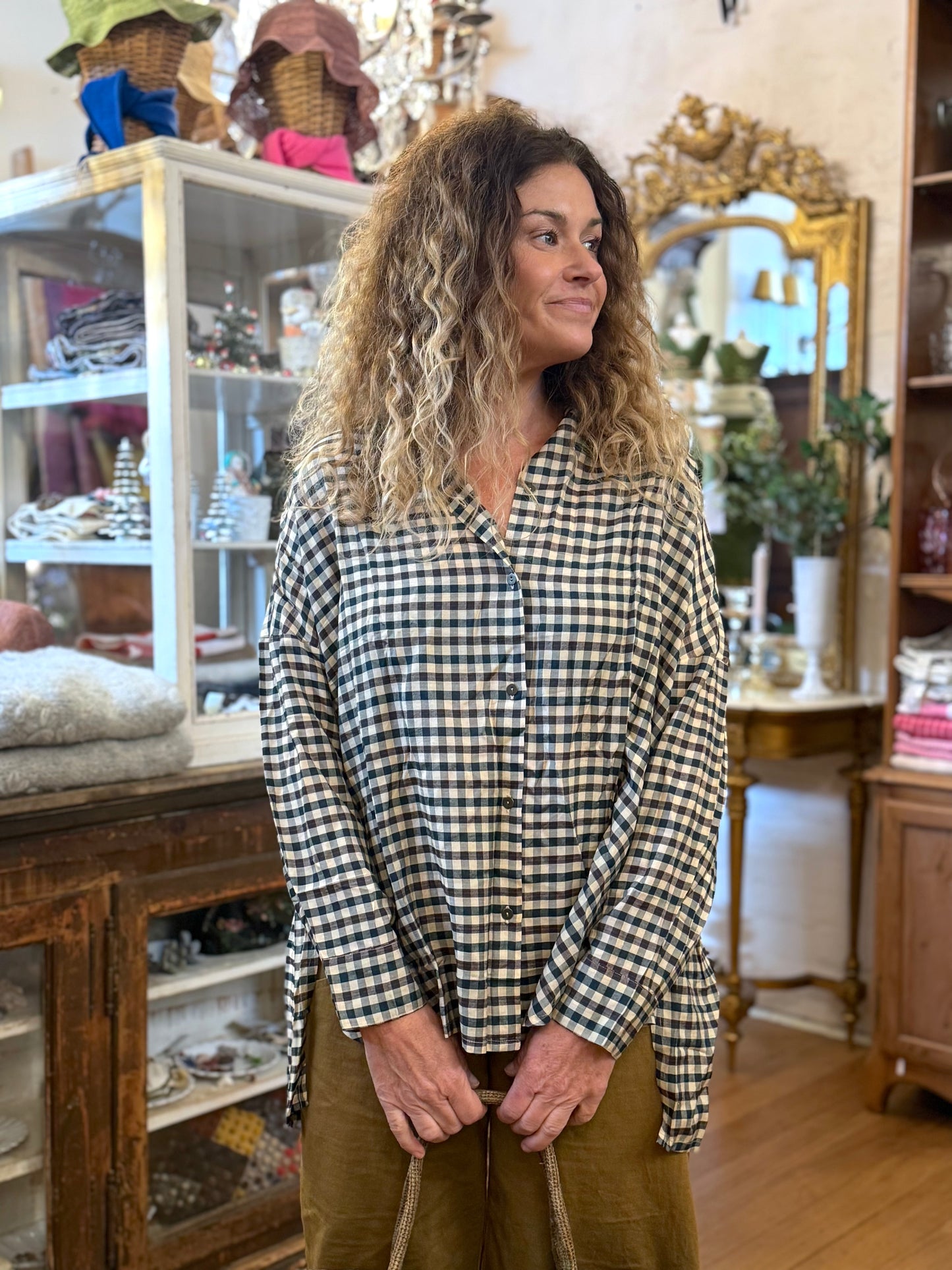 Runaway Bicycle Indigo Check Shirt