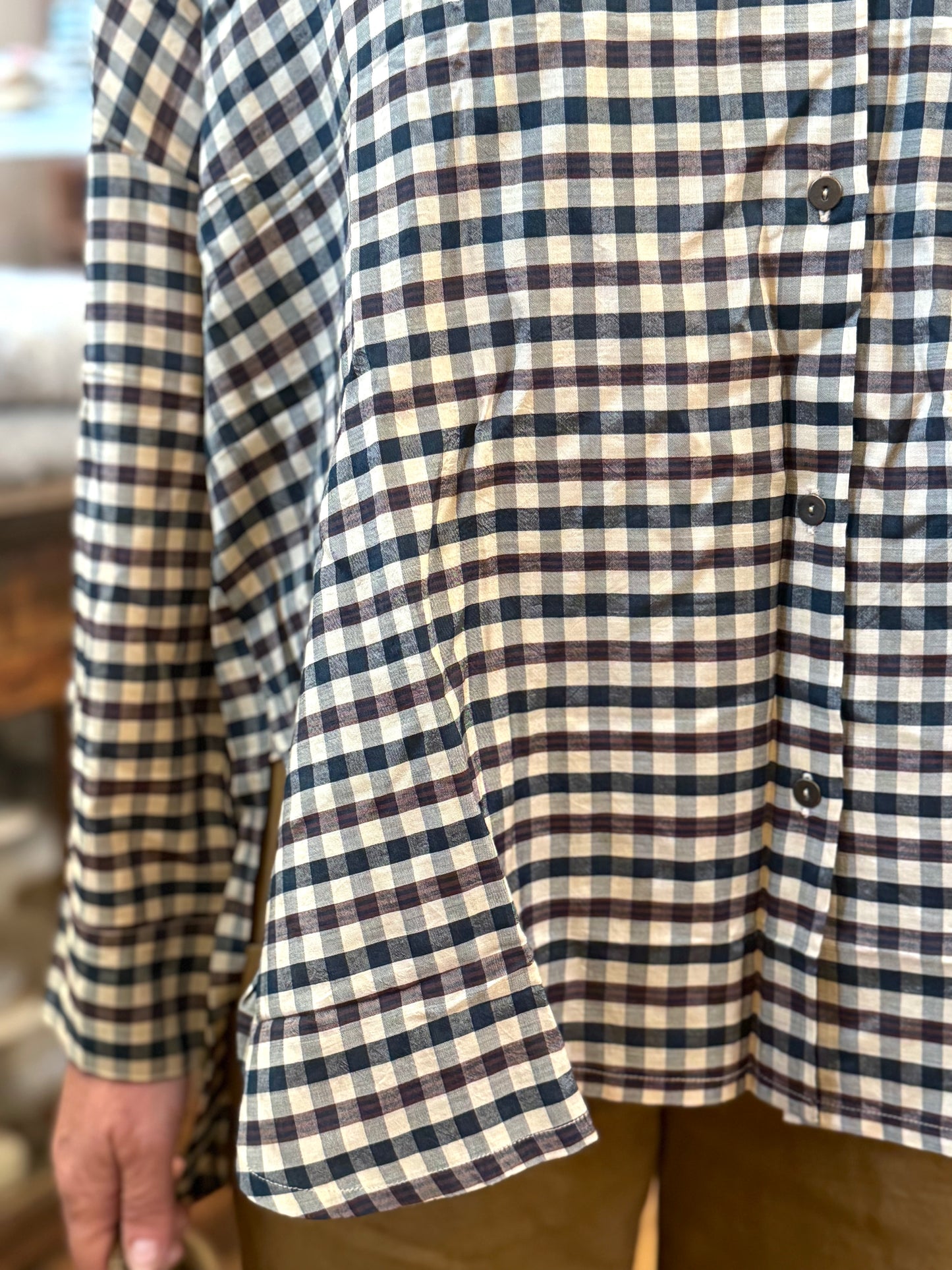 Runaway Bicycle Indigo Check Shirt
