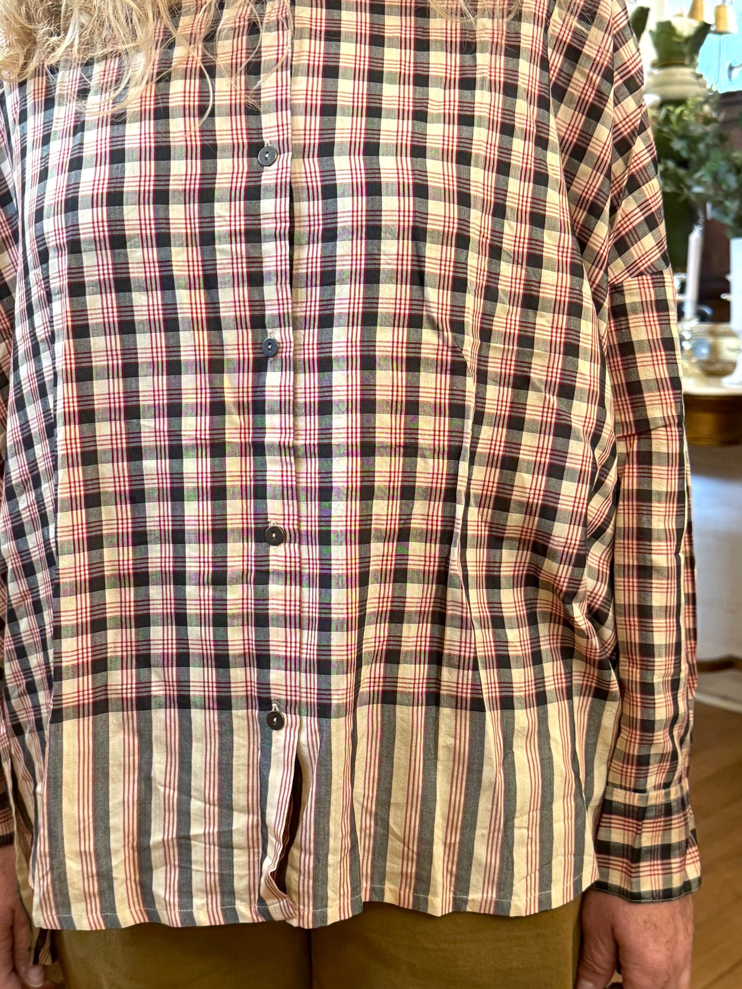 Runaway Bicycle Red And Charcoal Check Shirt