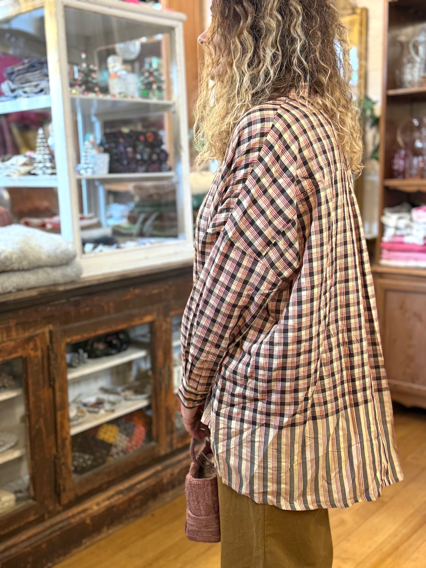 Runaway Bicycle Red And Charcoal Check Shirt