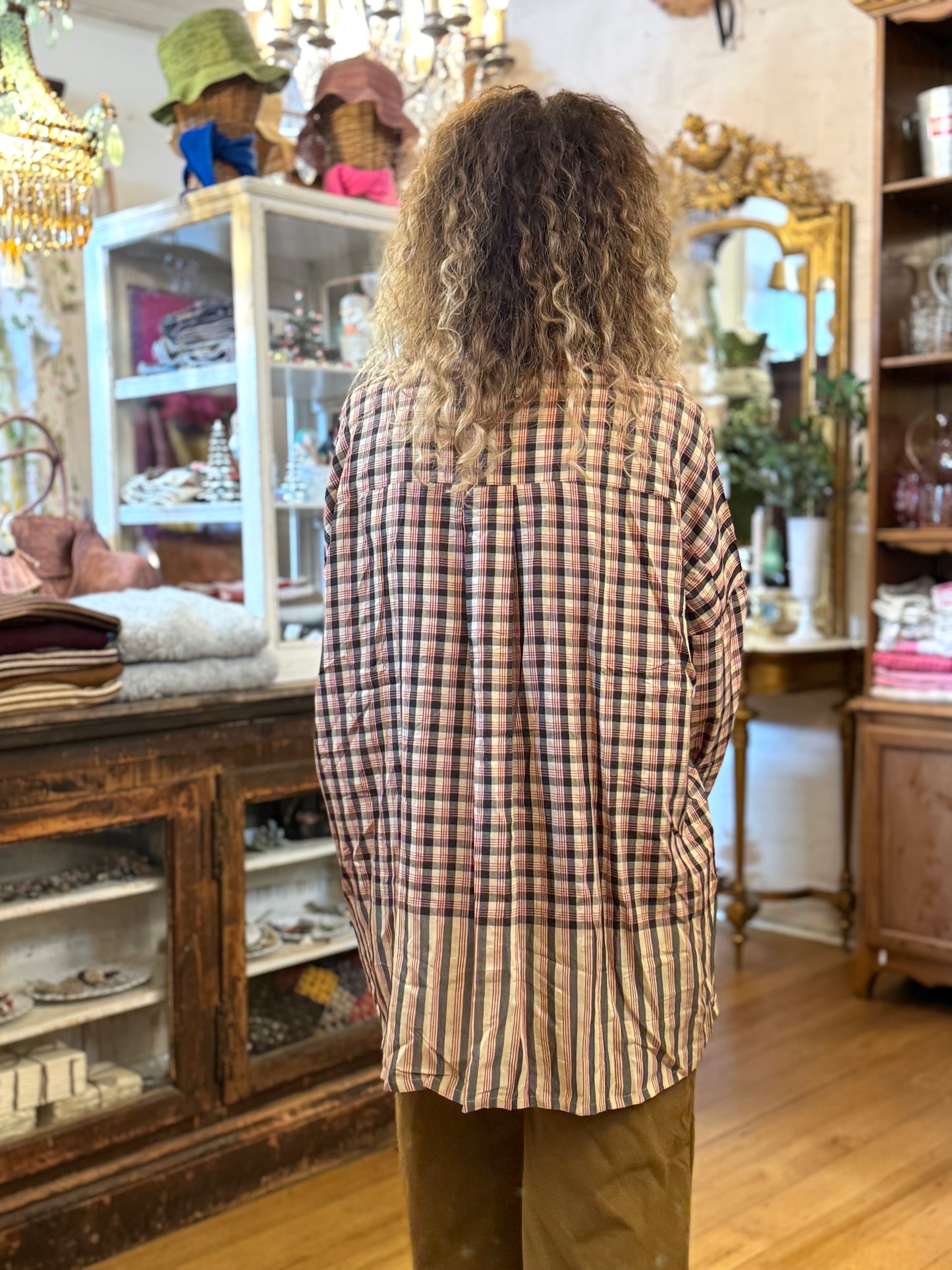 Runaway Bicycle Red And Charcoal Check Shirt