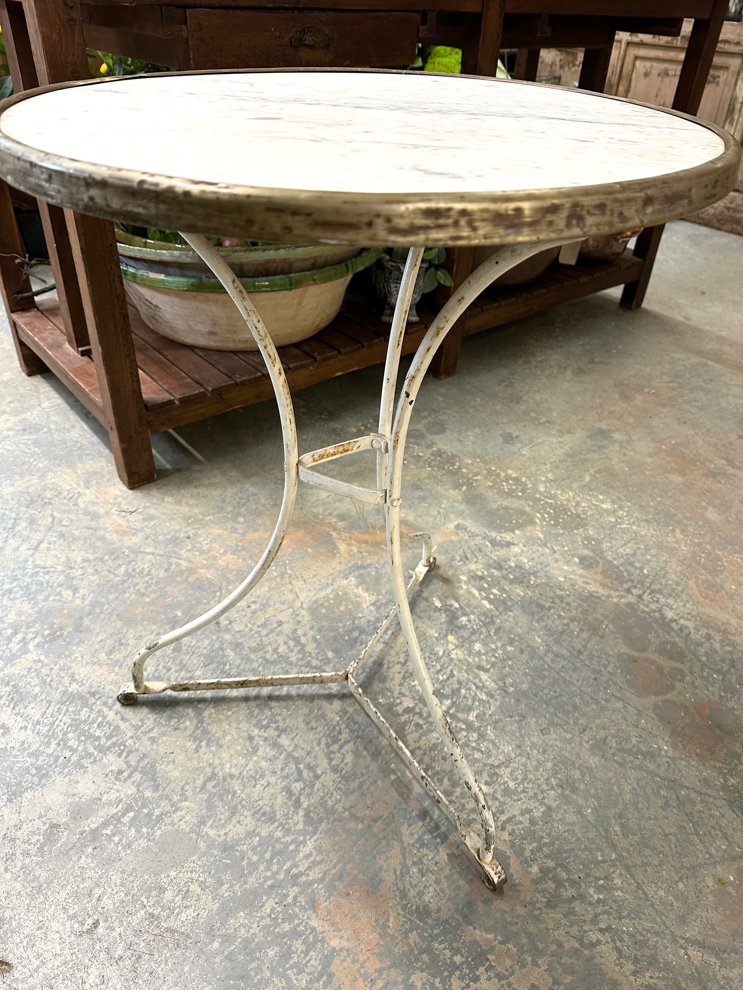 Antique French Round Marble Top Table