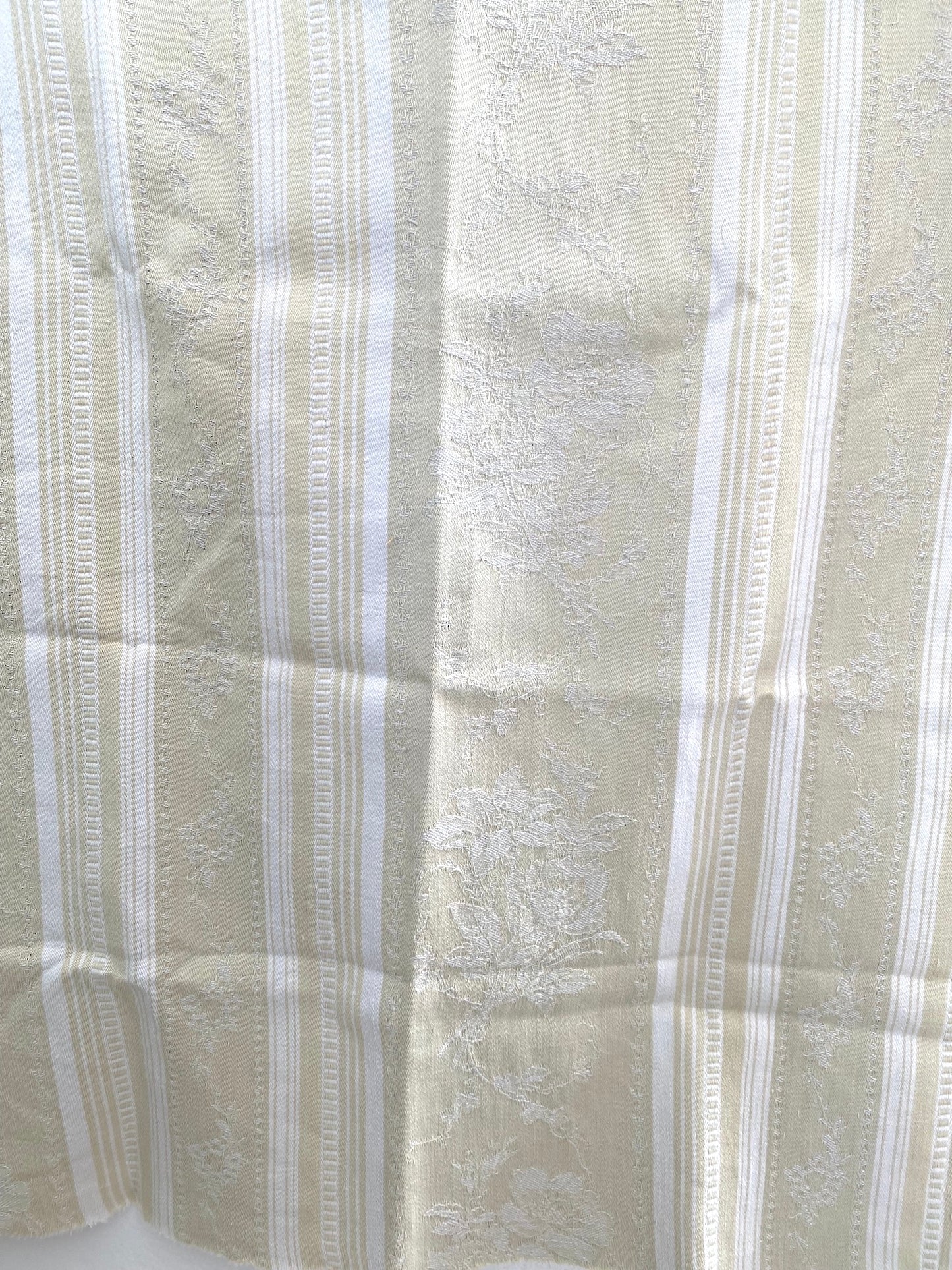 Antique French Natural Damask Linen Fabric Panel 50x50cm