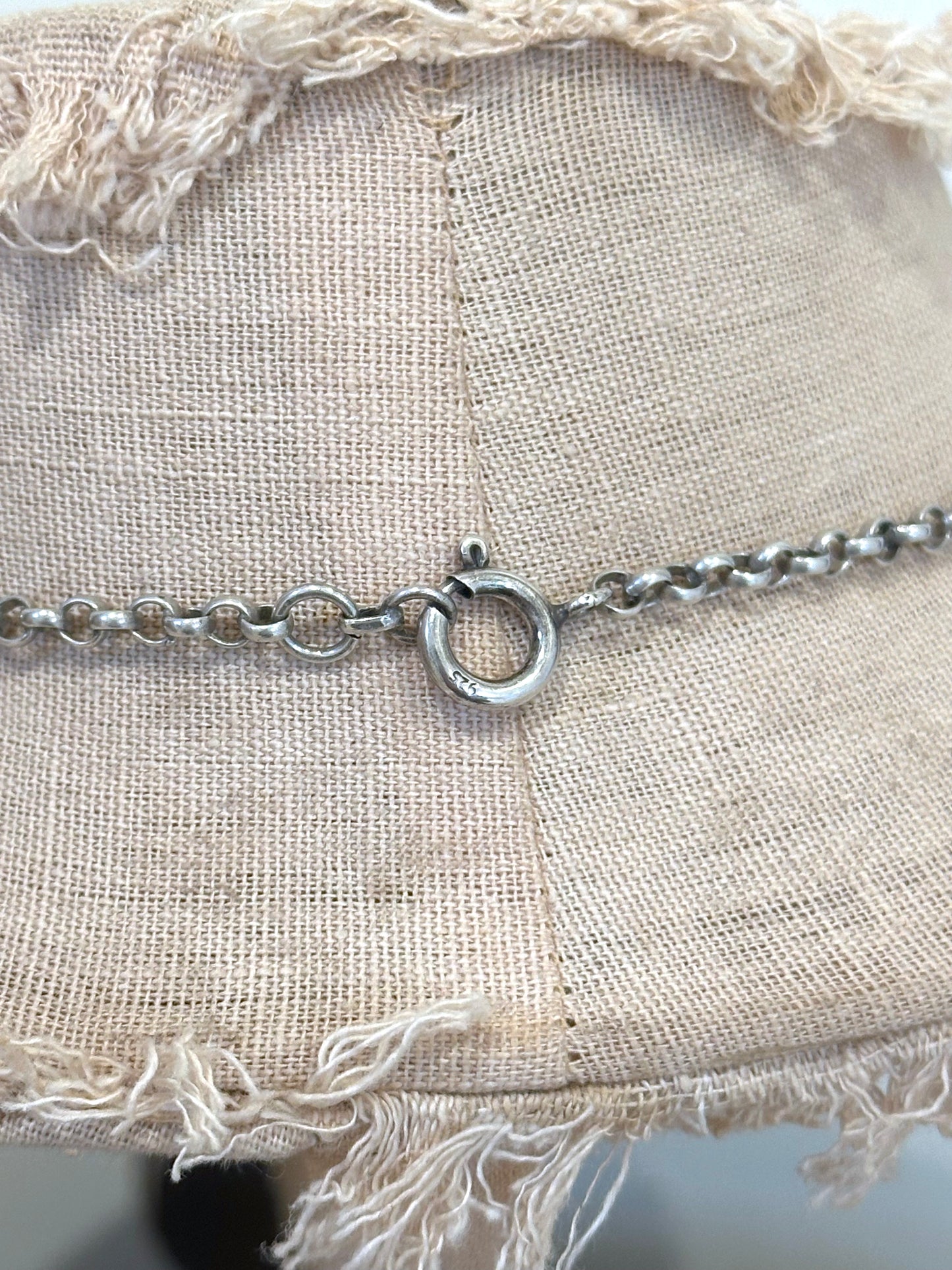 Antique French Necklace With Oval 'Poudrier' Locket