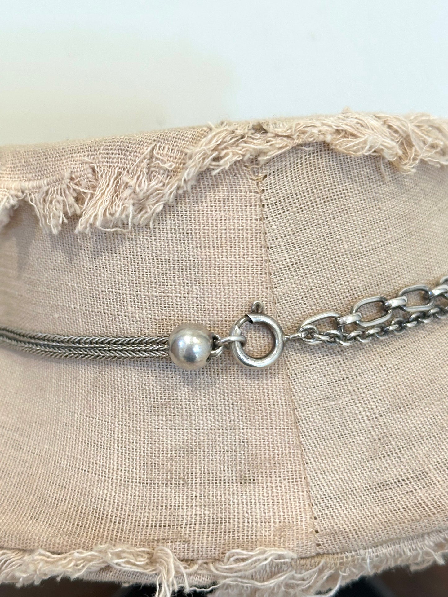 Antique French Silver Necklace With Round Horticulture Medal