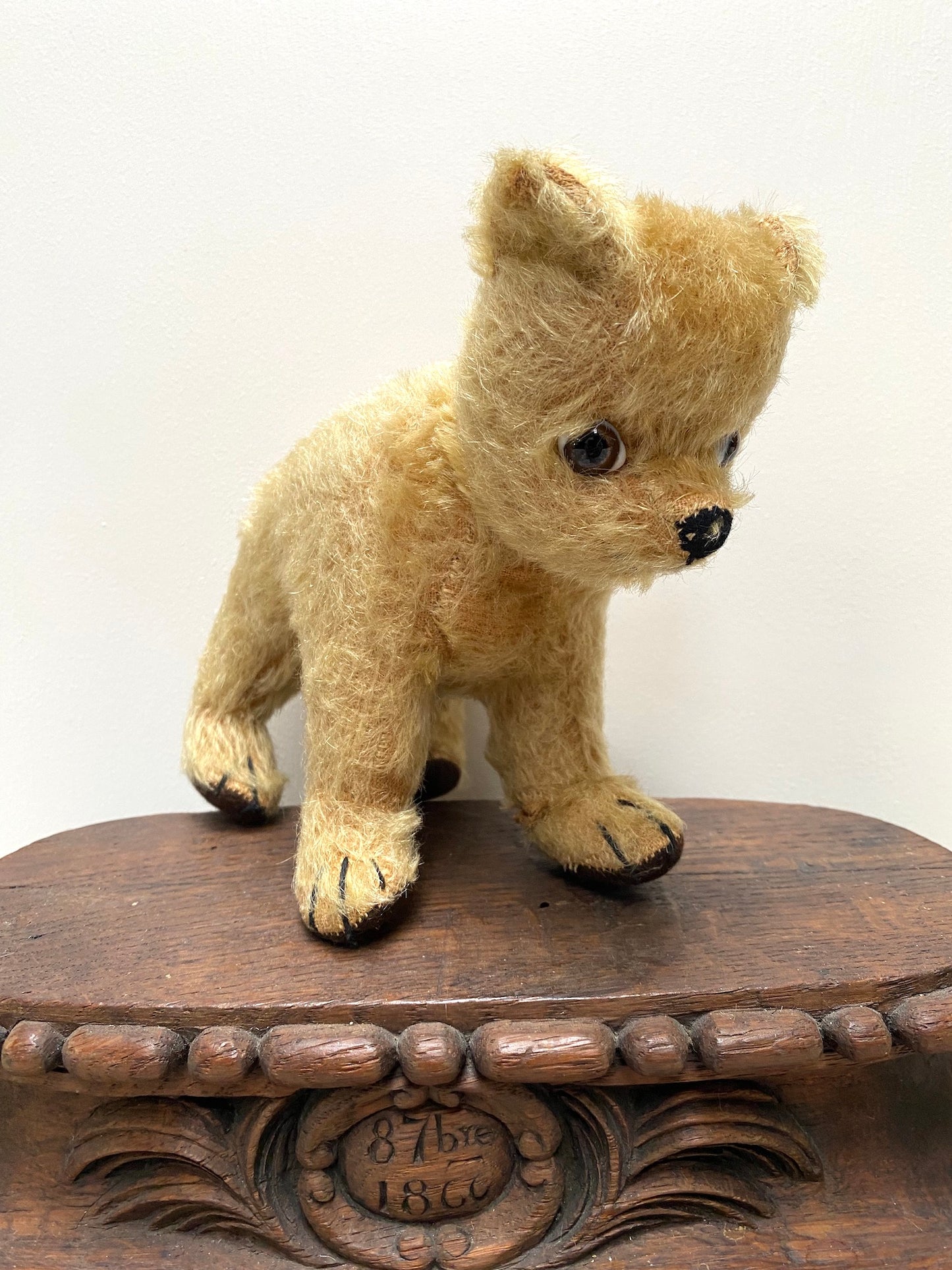 Vintage French Standing Bear Soft Toy