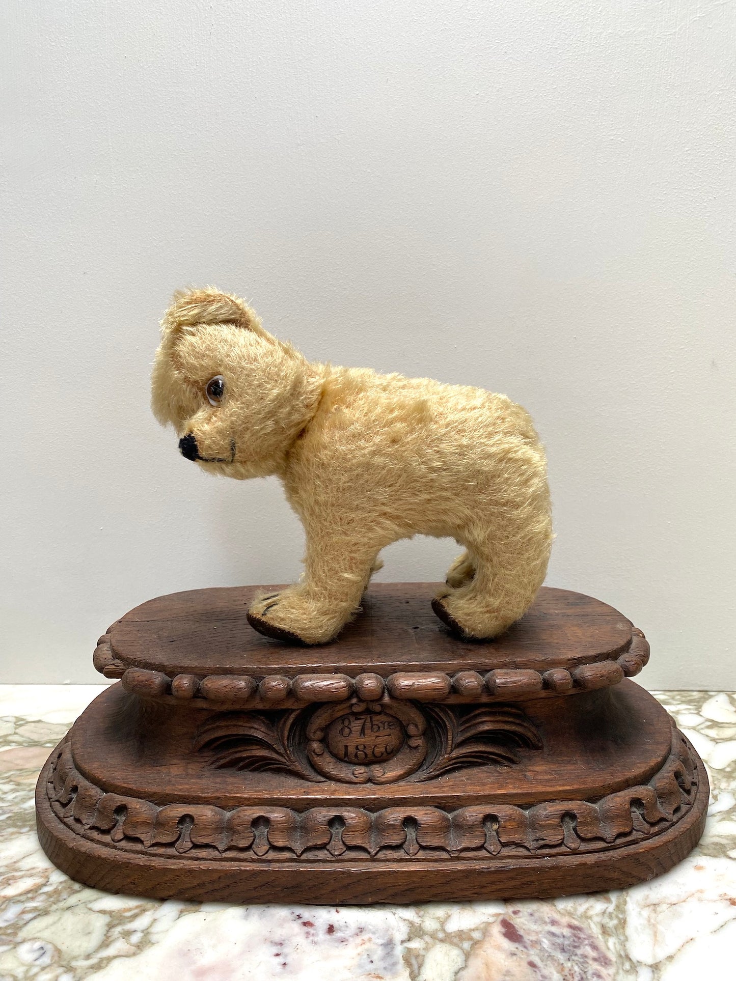 Vintage French Standing Bear Soft Toy