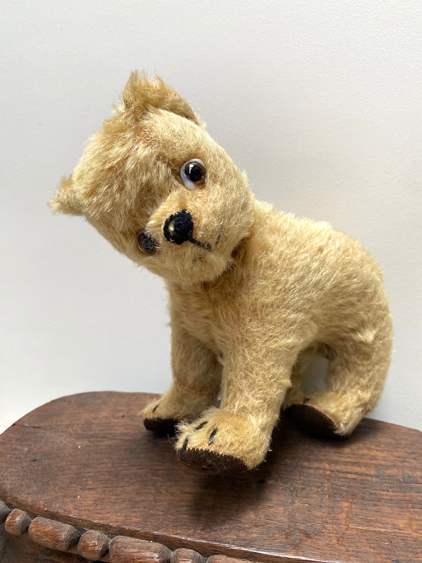 Vintage French Standing Bear Soft Toy