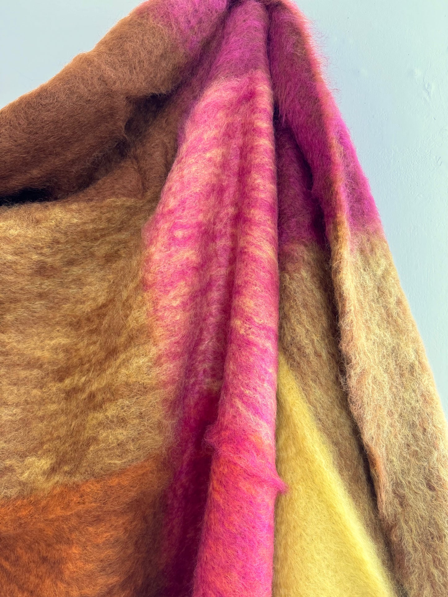 Mantas Ezcaray Pink/Orange Mohair Blanket