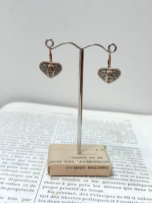 Italian Crystal Heart Drop Earrings