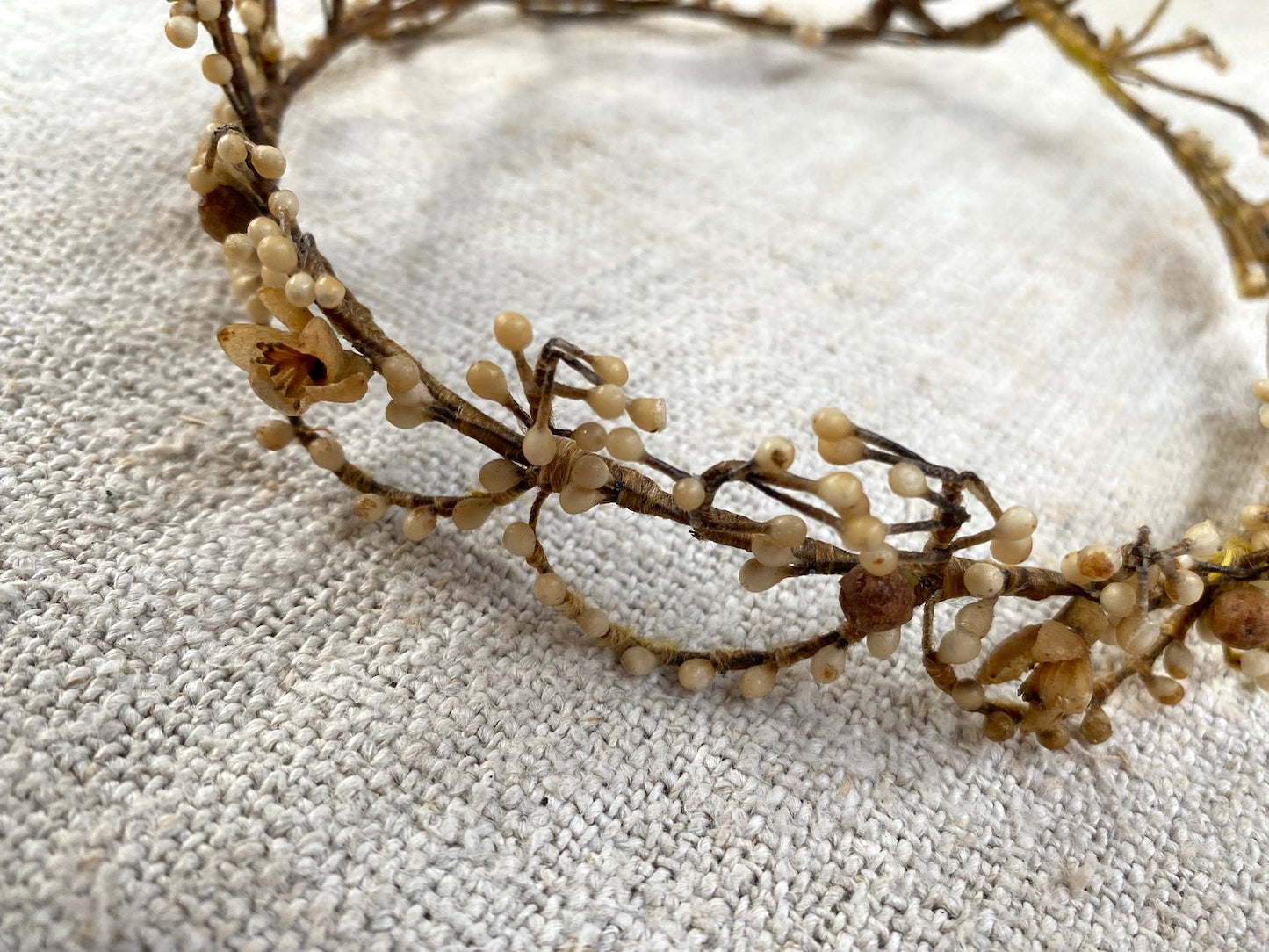 Antique French Wax Flower Crown I