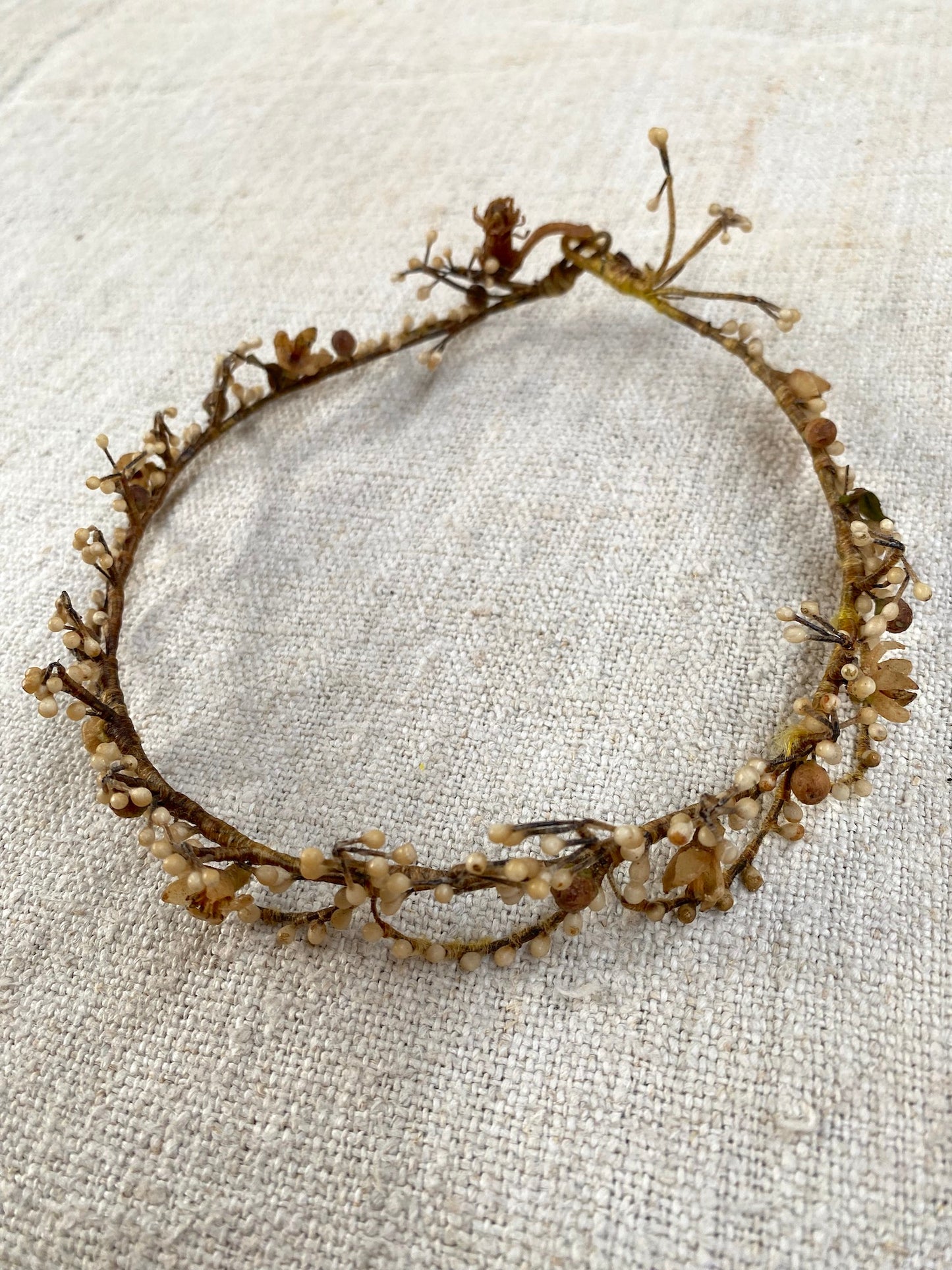 Antique French Wax Flower Crown I