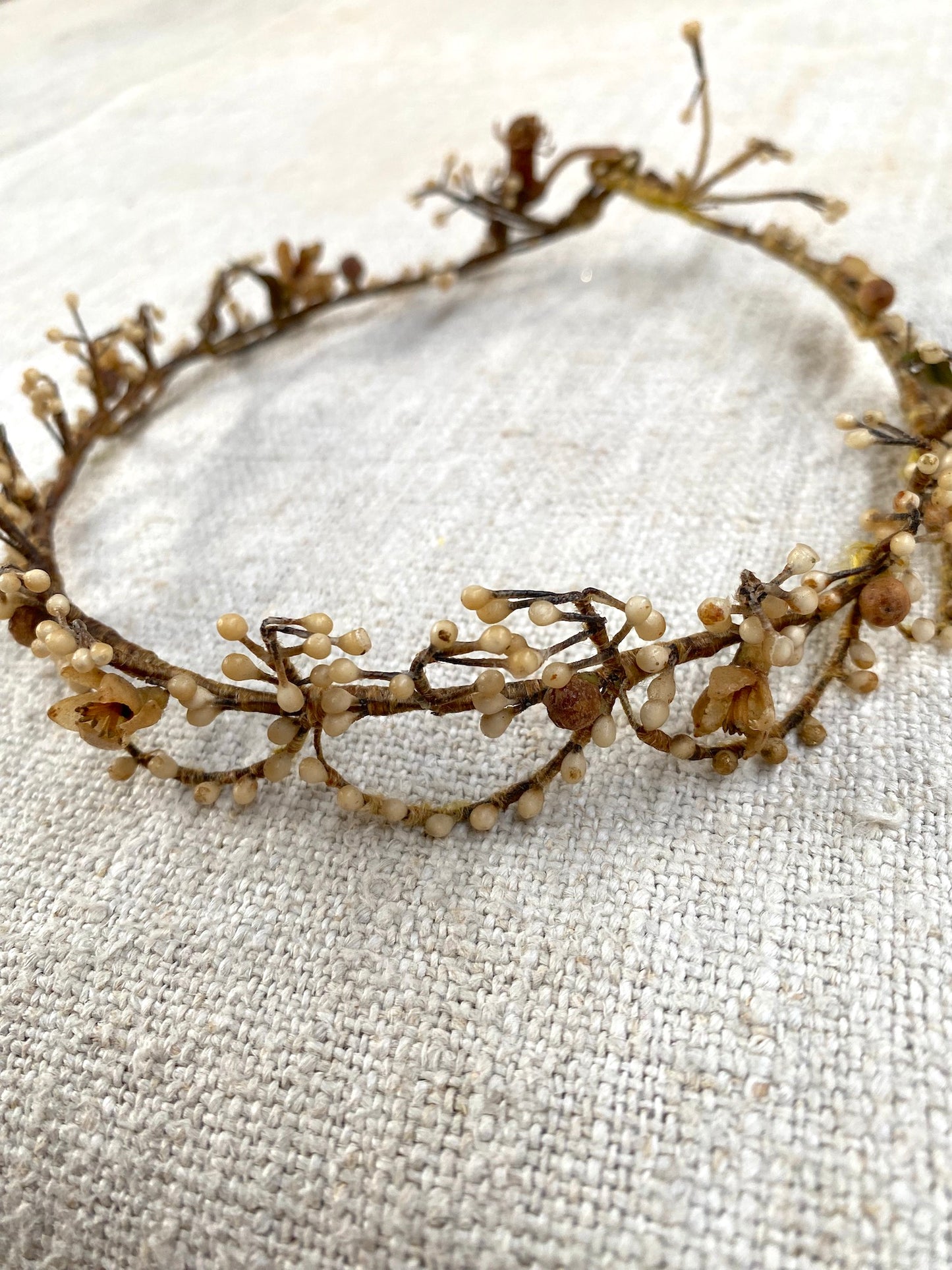 Antique French Wax Flower Crown I