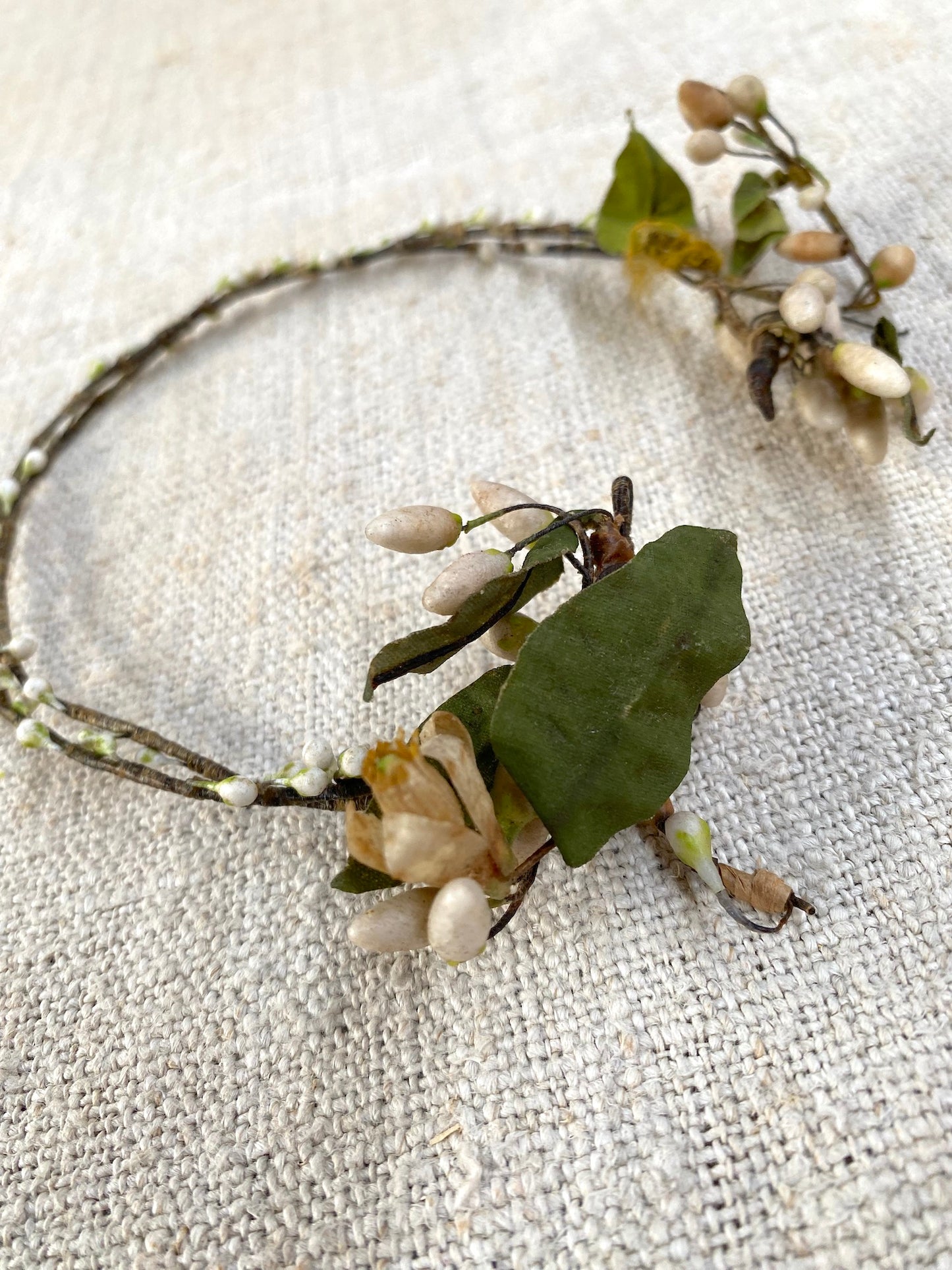 Antique French Wax Flower Crown III