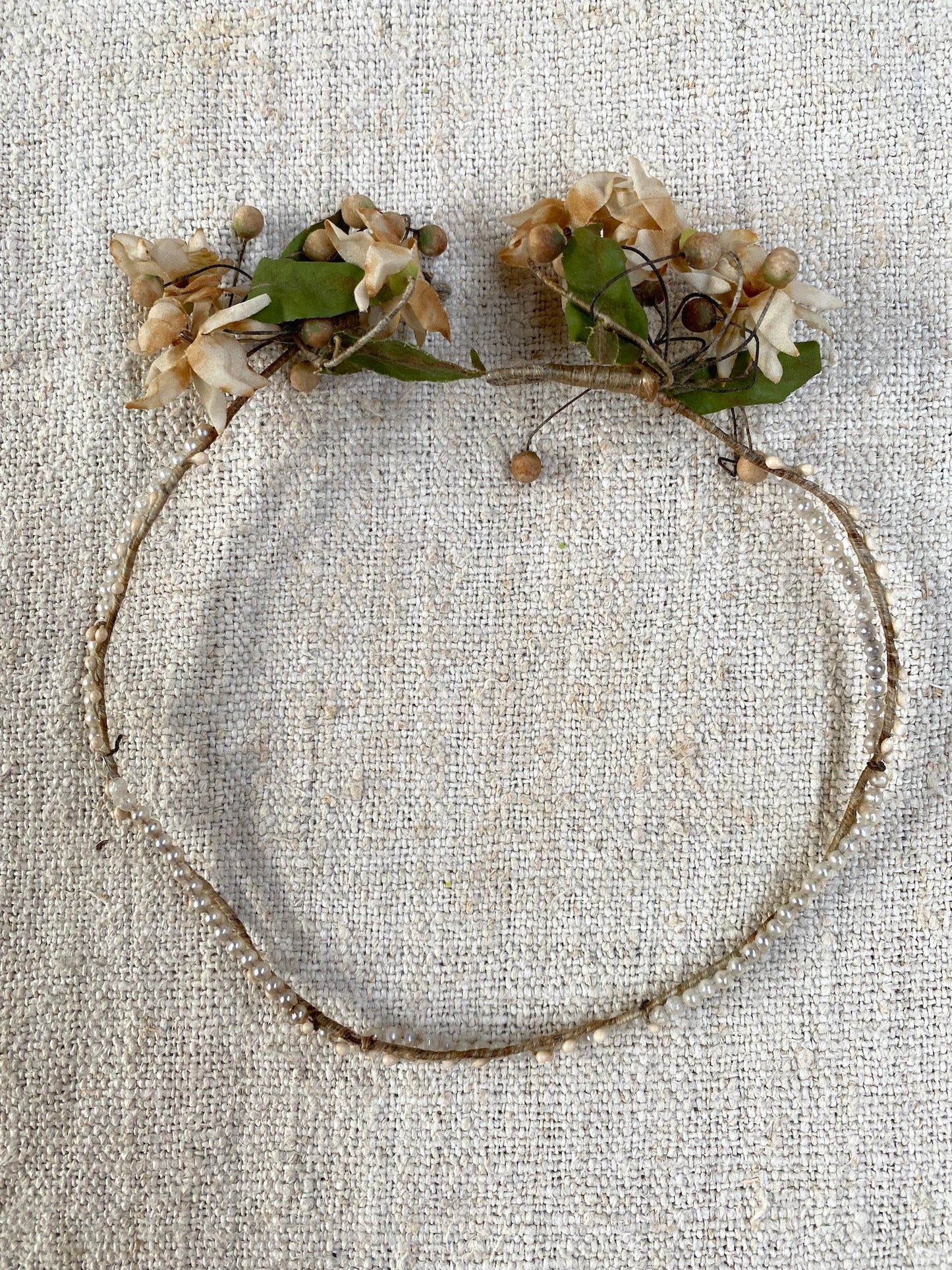 Antique French Wax Flower Crown IV