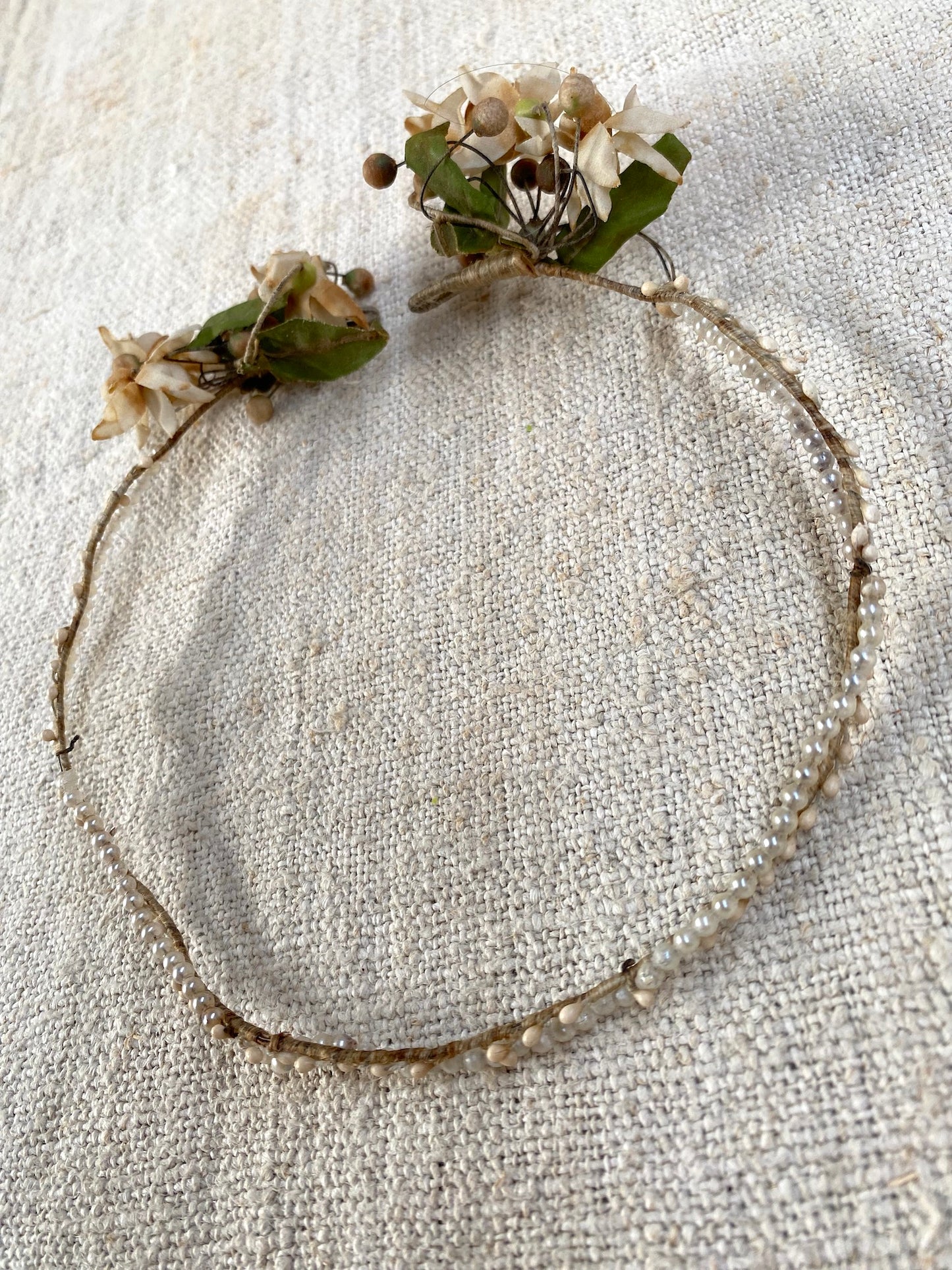 Antique French Wax Flower Crown IV