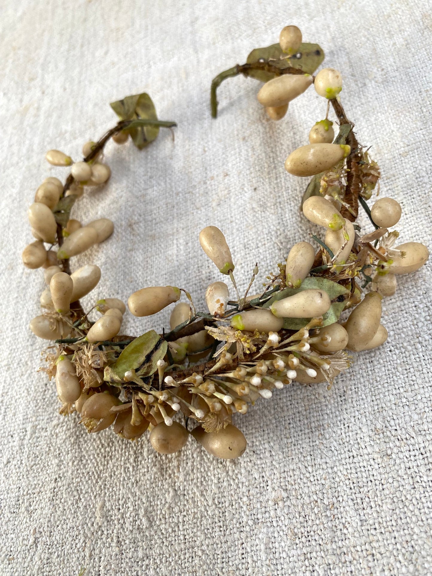 Antique French Wax Flower Crown V