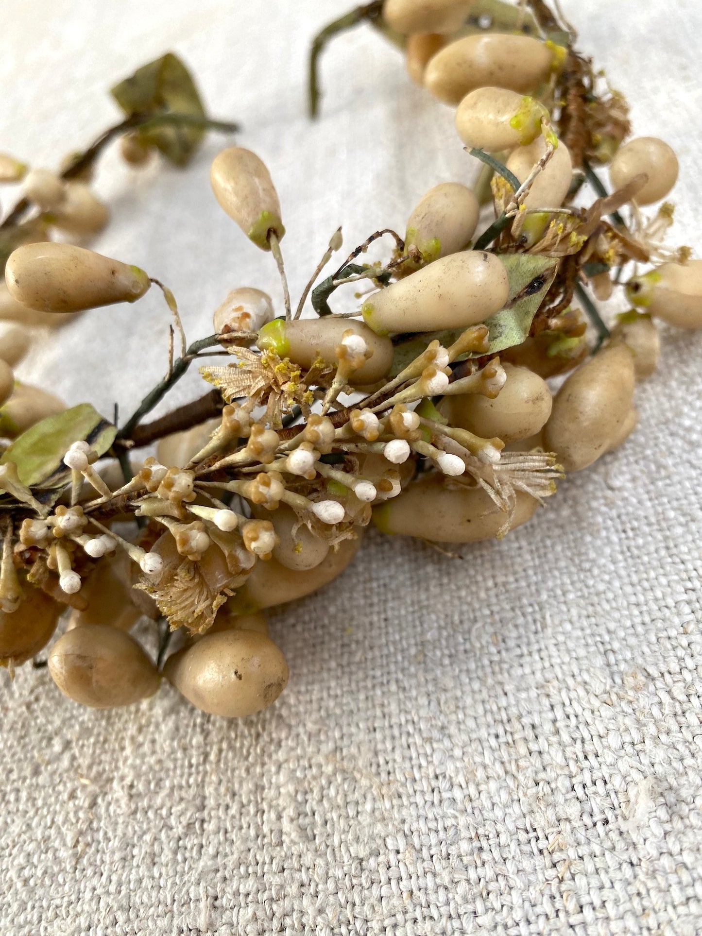 Antique French Wax Flower Crown V