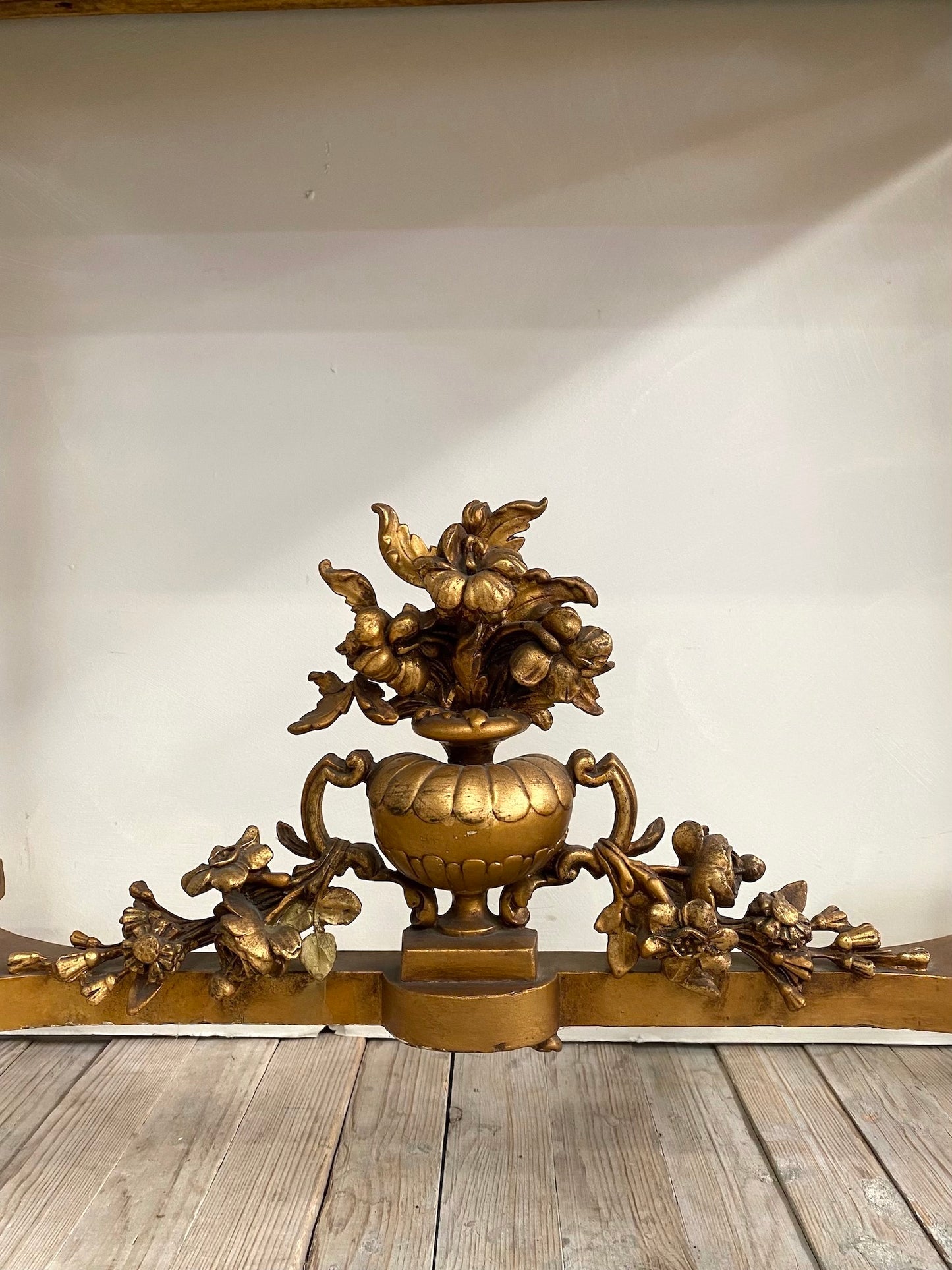 Antique French Louis XVI Gilt & White Marble Console Table