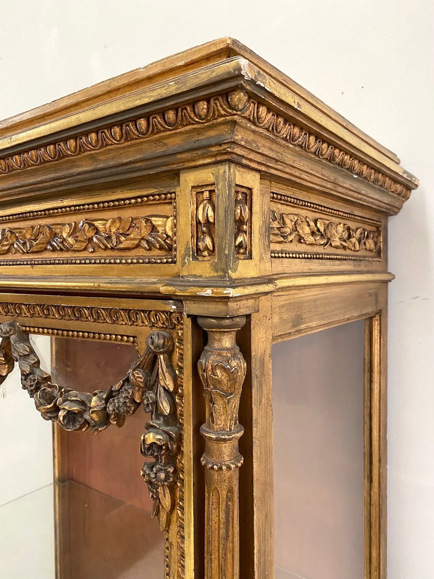 Antique French Louis XVI Gilt Vitrine