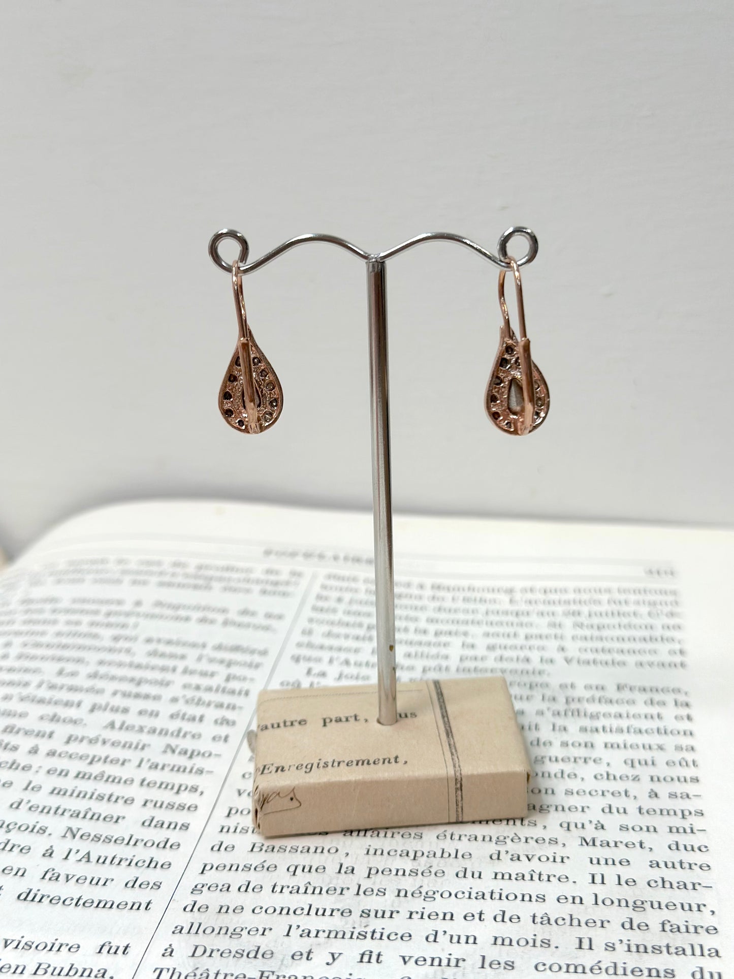Italian Fume Crystal Teardrop Earrings